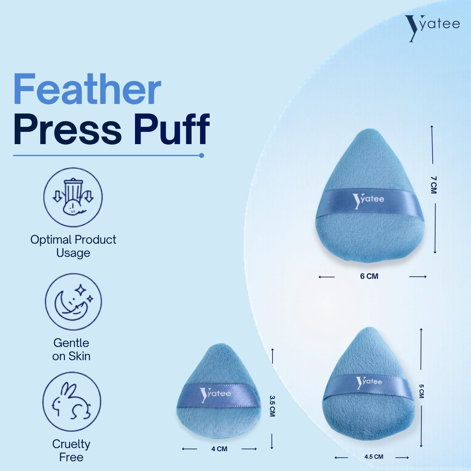 YATEE corner perfect puff -SET OF 3 (MIX)