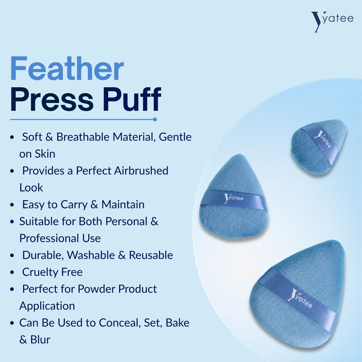 YATEE corner perfect puff -SET OF 3 (MIX)