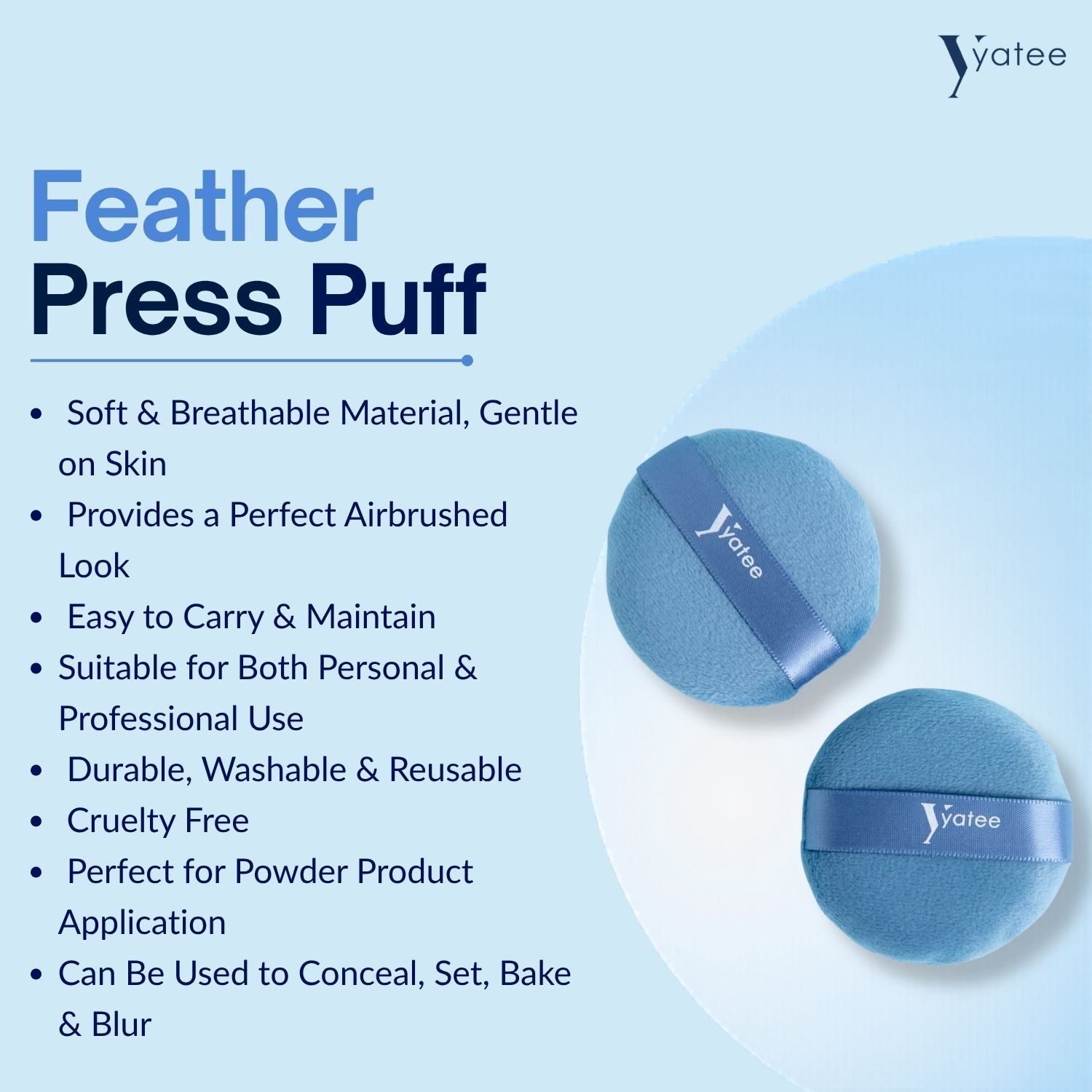 YATEE DAB PERFECT ROUND PUFF - SET OF 2 (BIG)