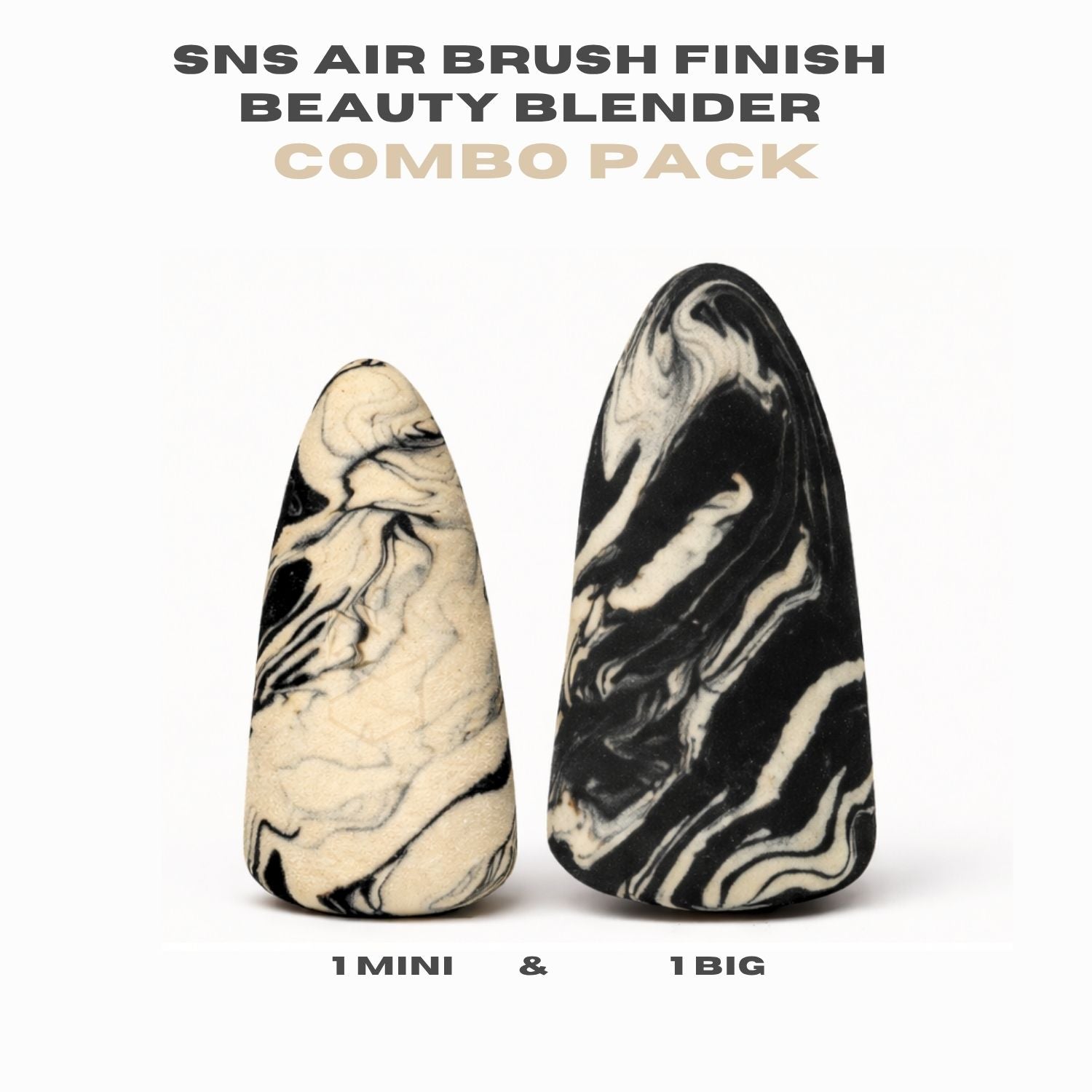 SNS AIR BRUSH FINISH BEAUTY BLENDER COMBO BIG AND MINI - MARBLE