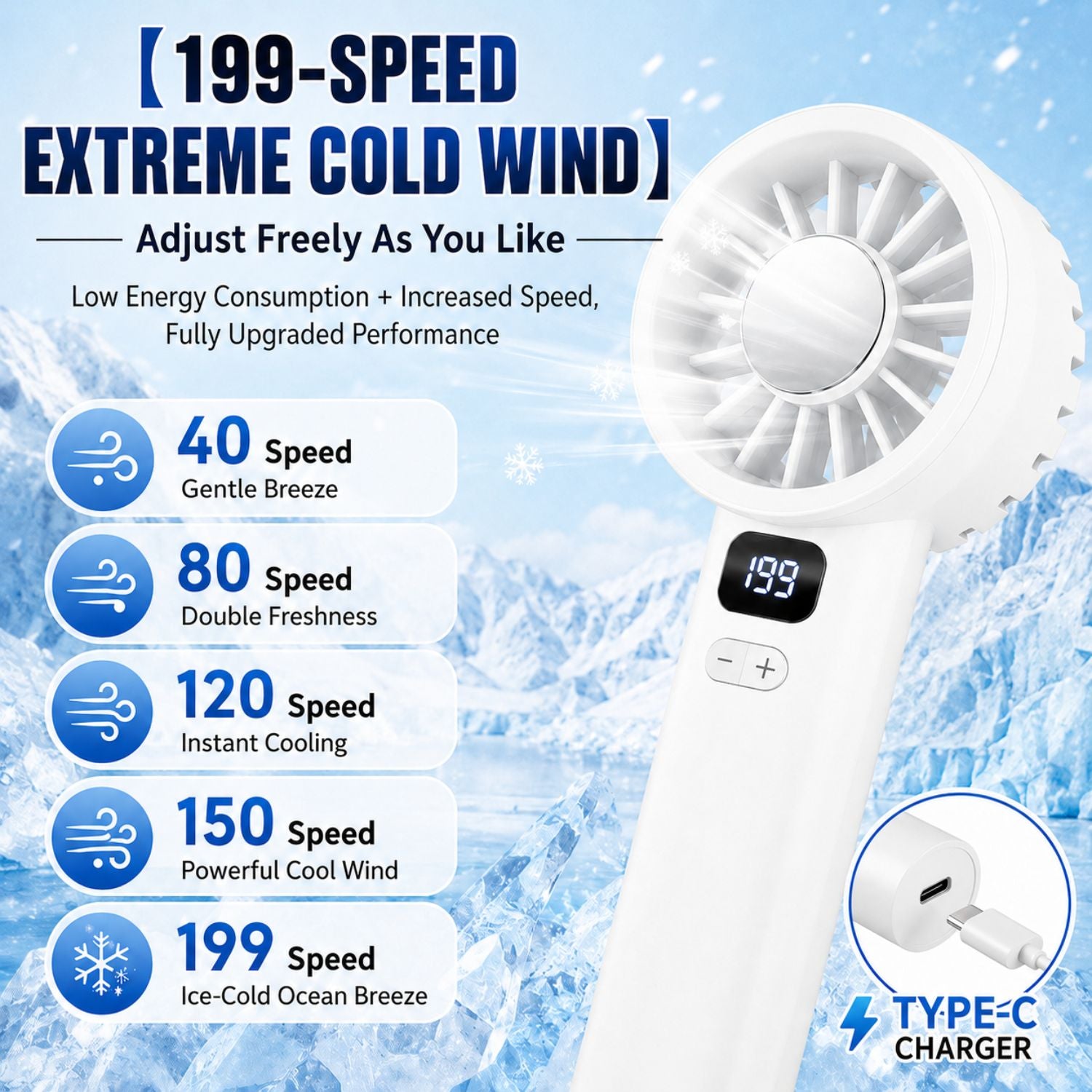 ELECTRIC HANDHELD HIGH SPEED FAN (6840)