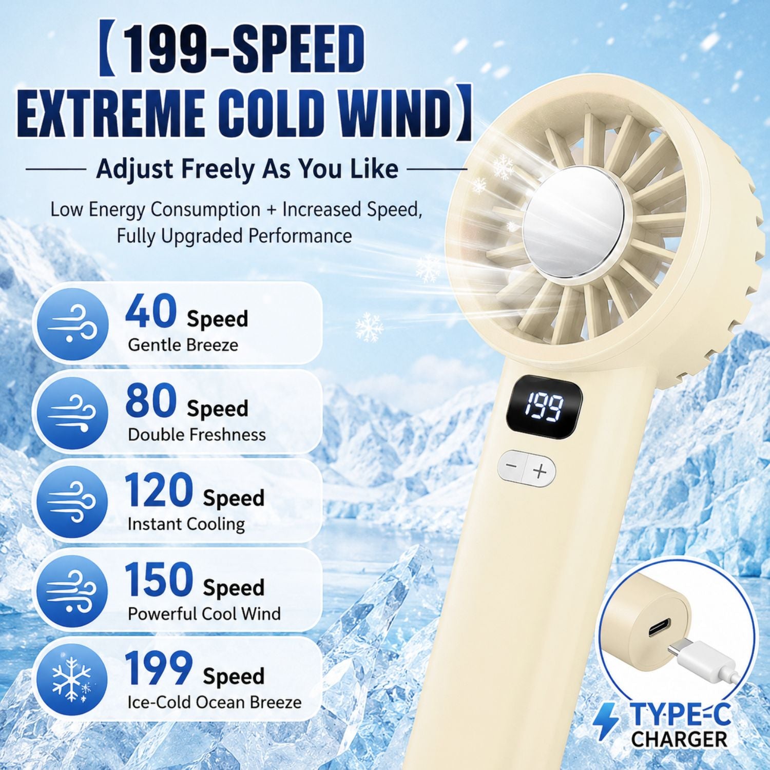ELECTRIC HANDHELD HIGH SPEED FAN (6840)