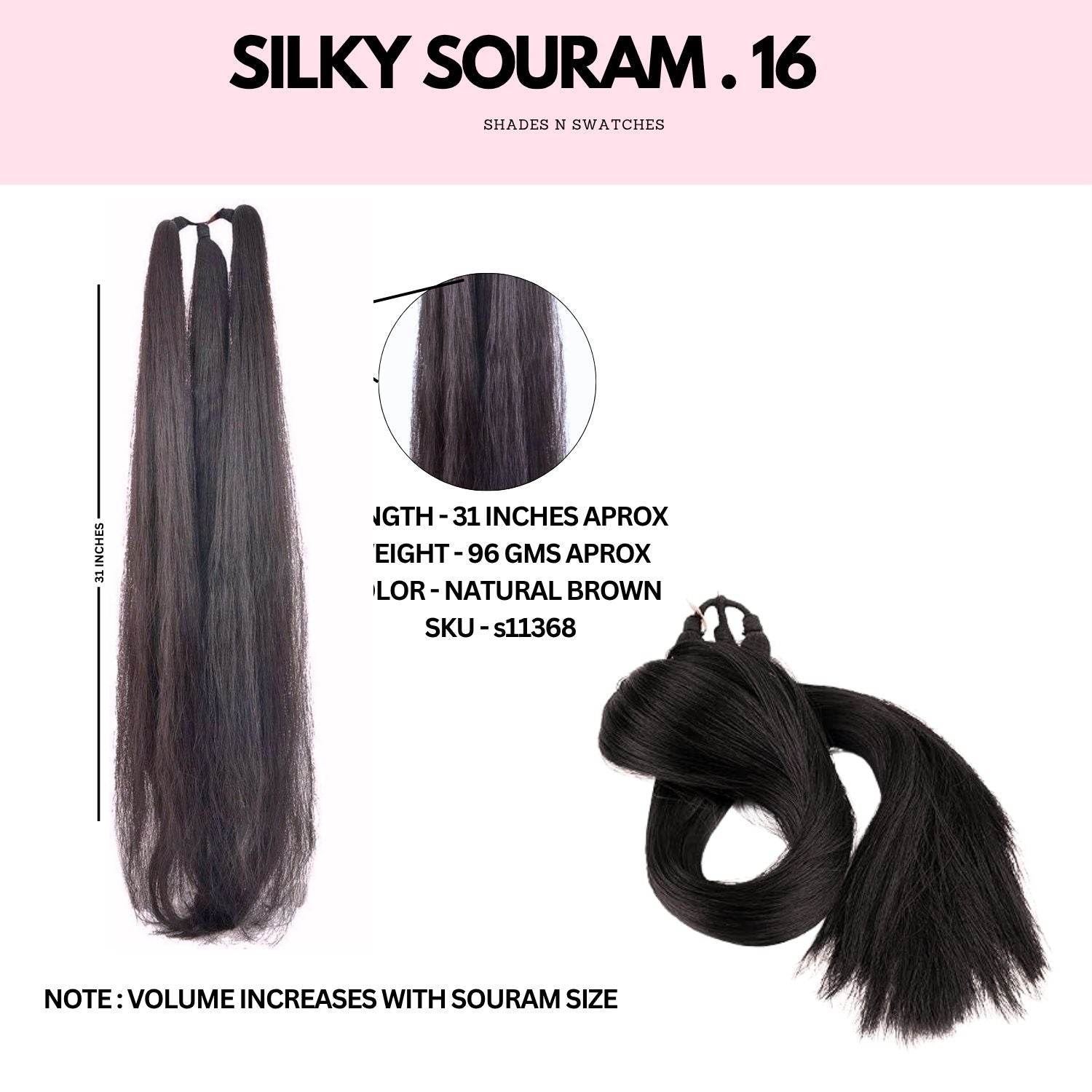 SILKY HAIR SOURAM ( NATURAL BROWN )