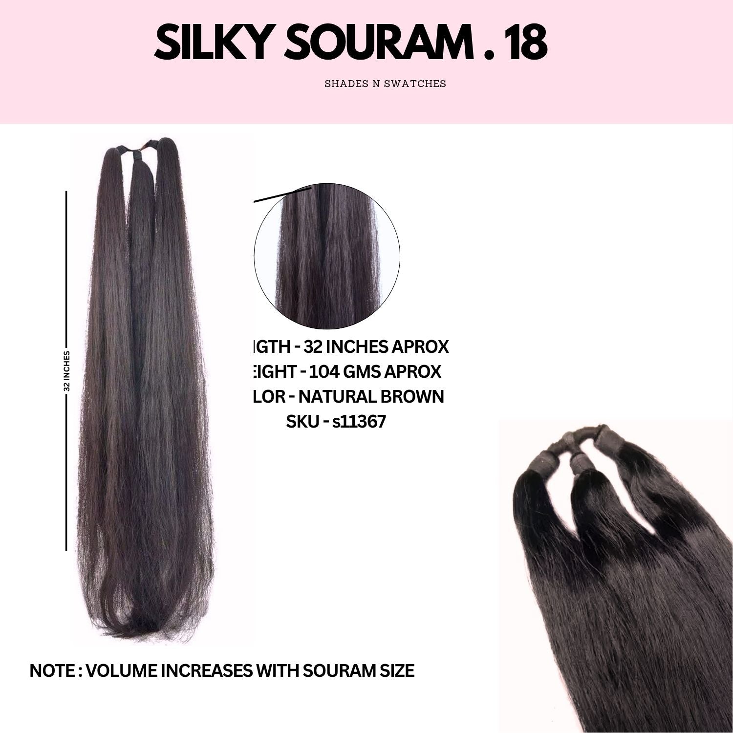 SILKY HAIR SOURAM ( NATURAL BROWN )