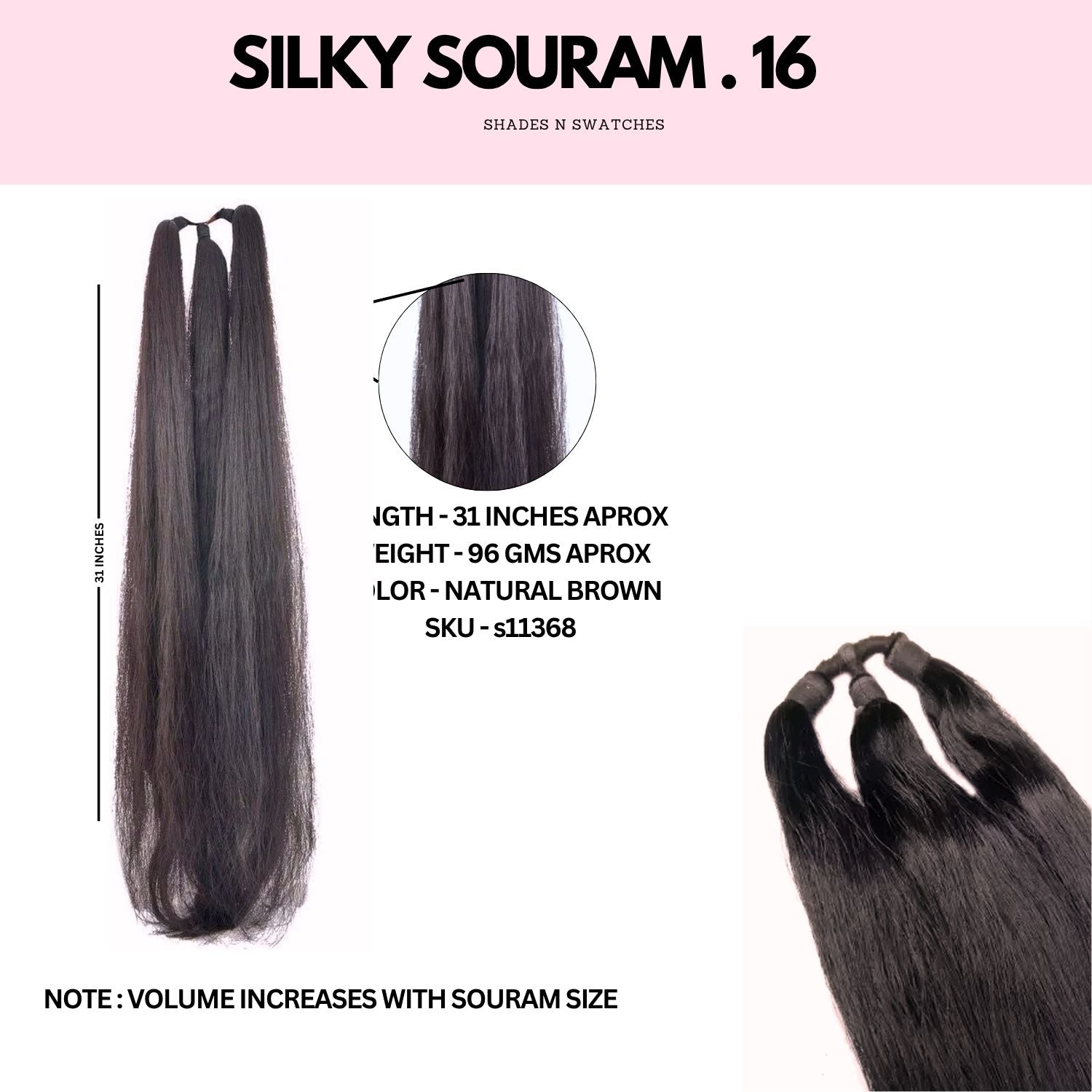 SILKY HAIR SOURAM ( NATURAL BROWN )