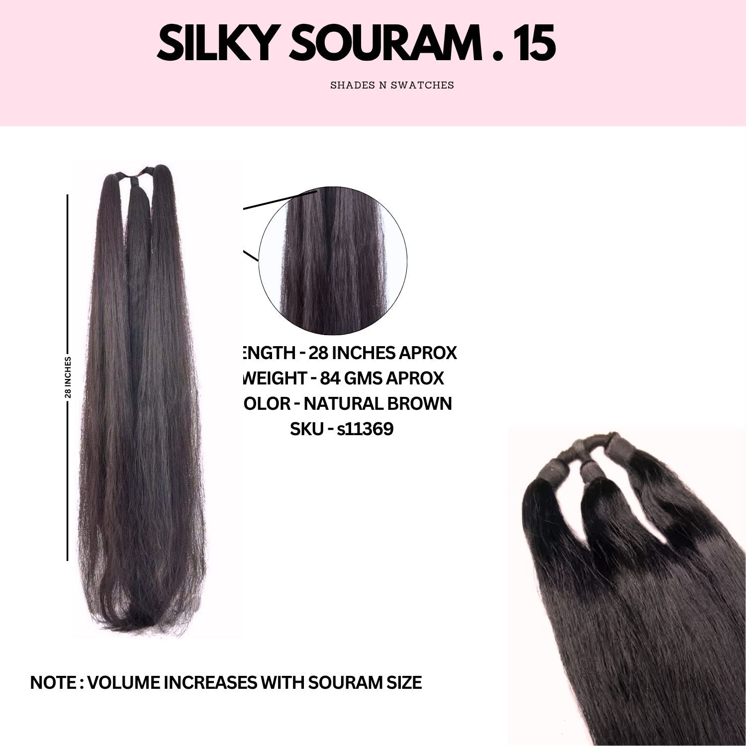 SILKY HAIR SOURAM ( NATURAL BROWN )