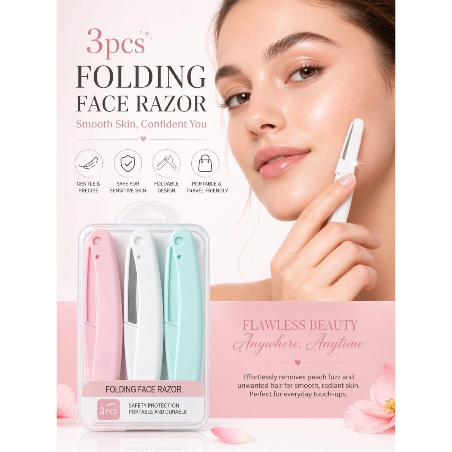 FOLDING EYEBROW RAZOR 3PCS SET