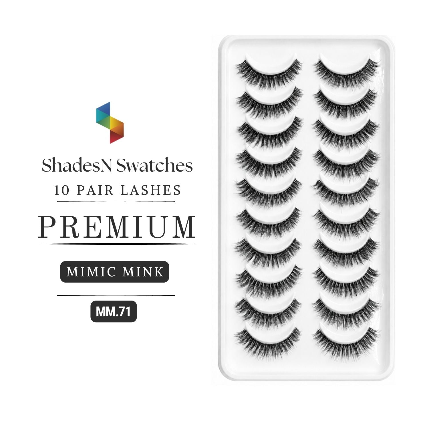 MM-71 SNS 10 PAIRS LASHES PREMIUM (MIMIC MINK)
