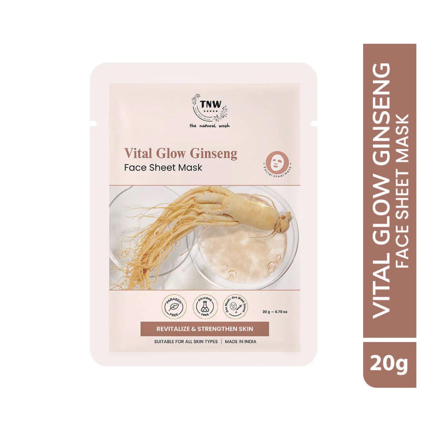 THE NATURAL WASH VITAL GLOW GINSENG FACE SHEET MASK 20G