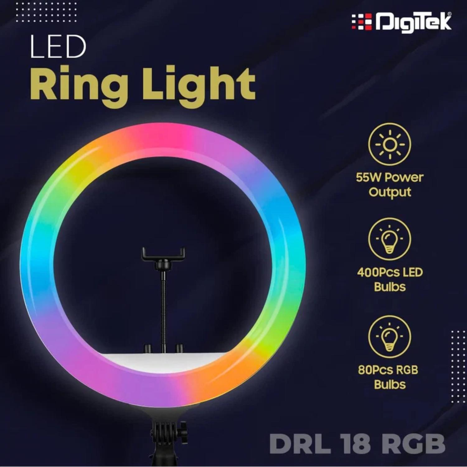 DIGITEK LED RING LIGHT DRL 18 RGB ( WHITOUT STAND )