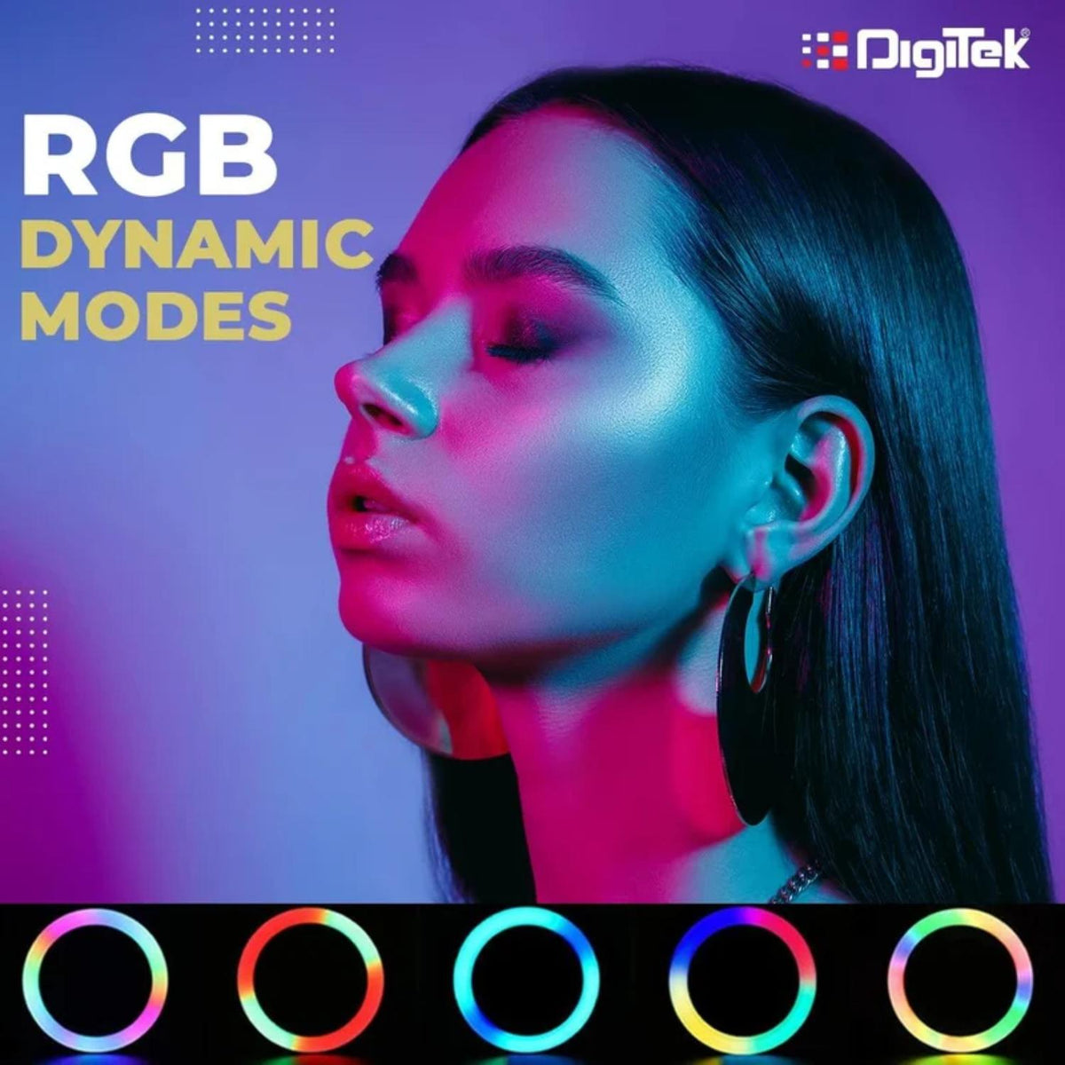 DIGITEK LED RING LIGHT DRL 18 RGB ( WHITOUT STAND )