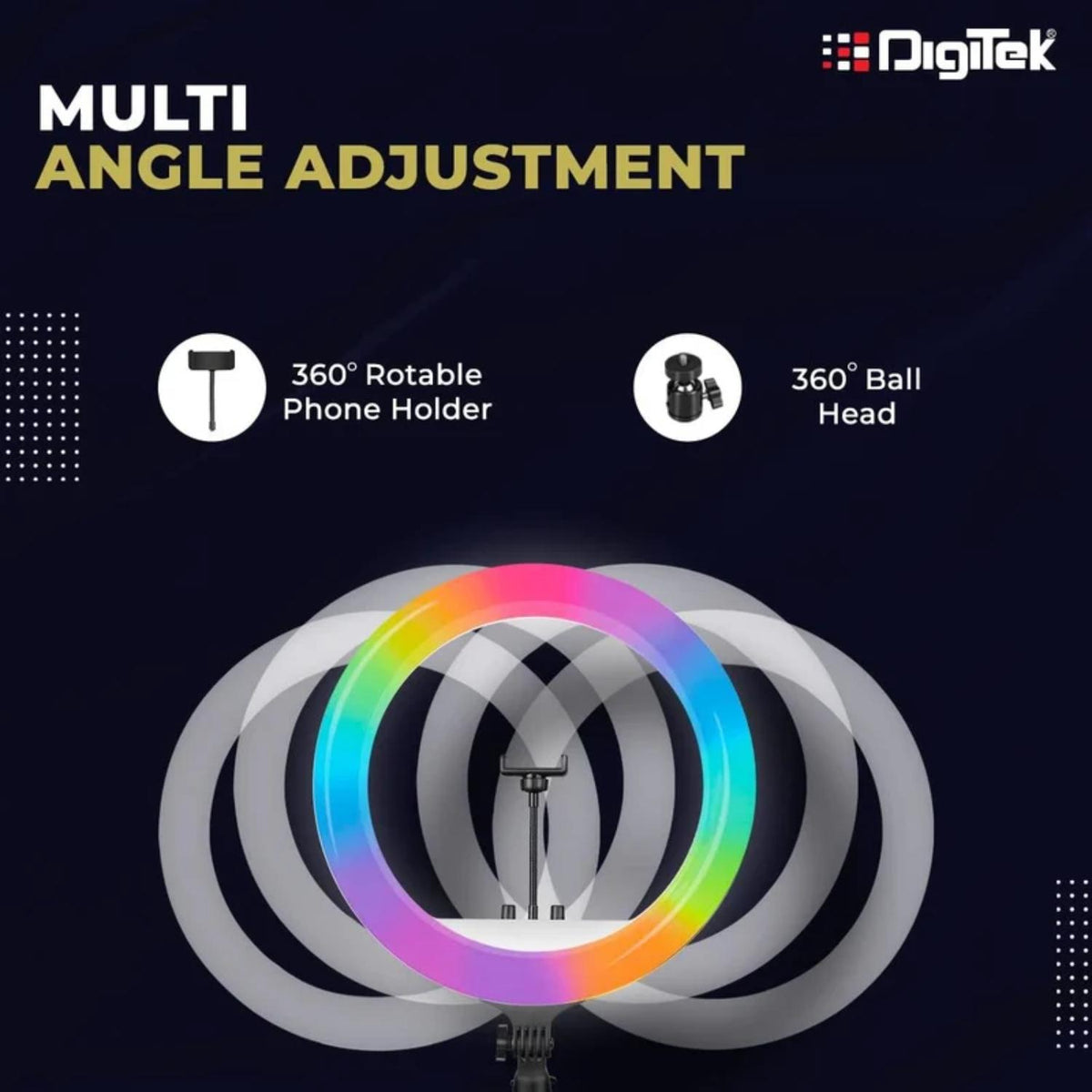 DIGITEK LED RING LIGHT DRL 18 RGB ( WHITOUT STAND )