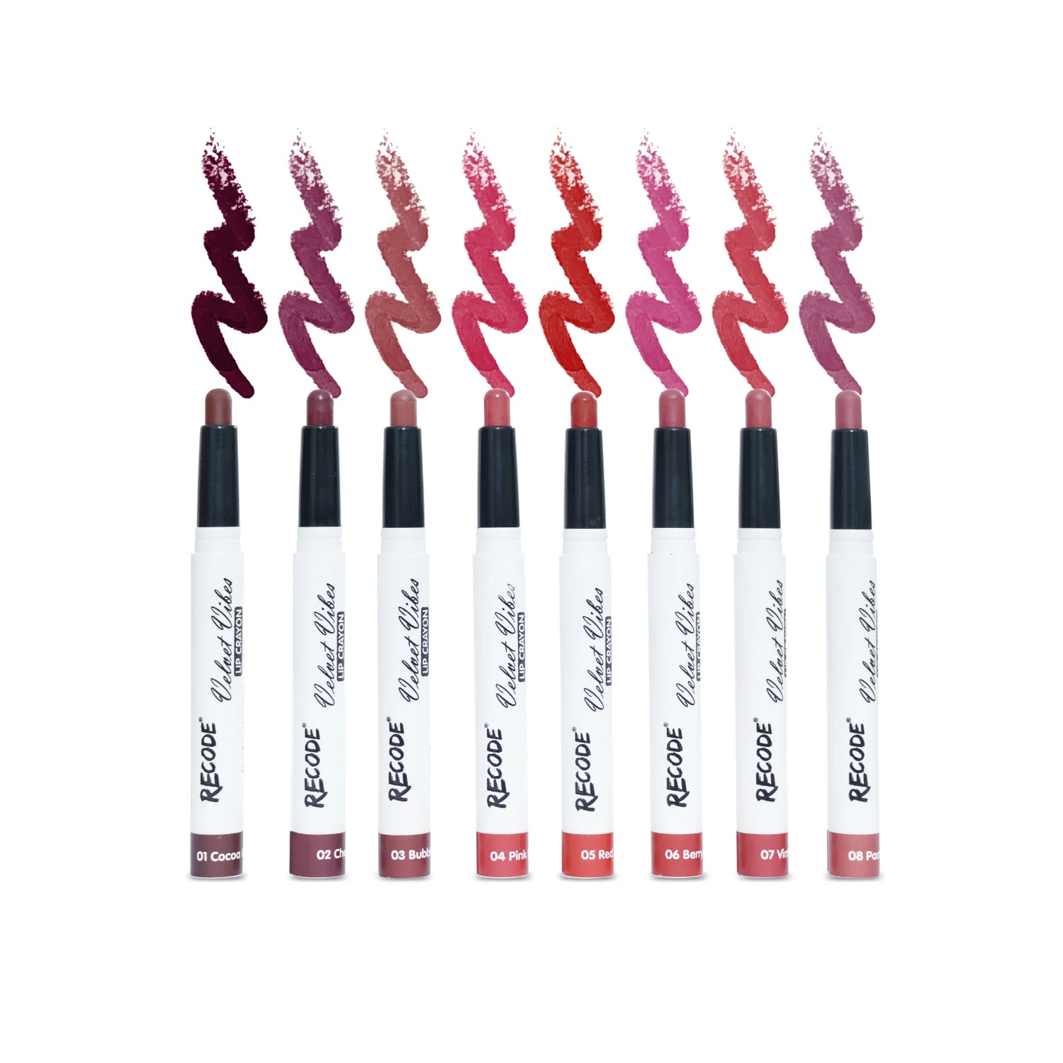 Recode Smudge-proof and waterproof Lip Crayon Set Of 8 (1.5 G X 8)