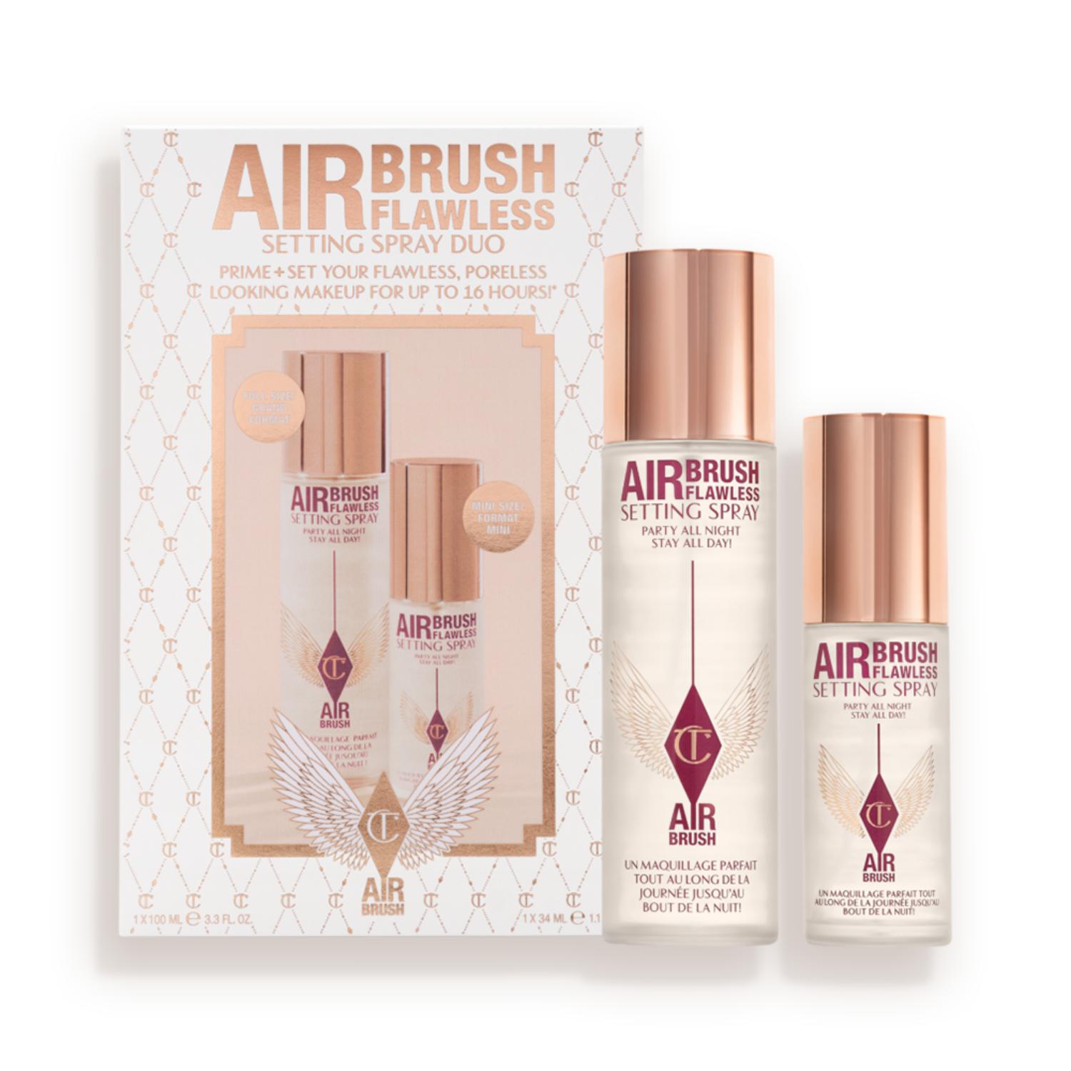 CHARLOTTE TILBURY AIRBRUSH FLAWLESS SETTING SPRAY DUO SET (100ML*1-34ML*1) 134ML