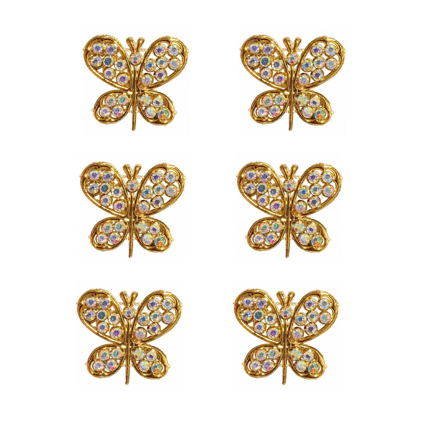 GOLDEN BUTTER FLIES WITH CLIP