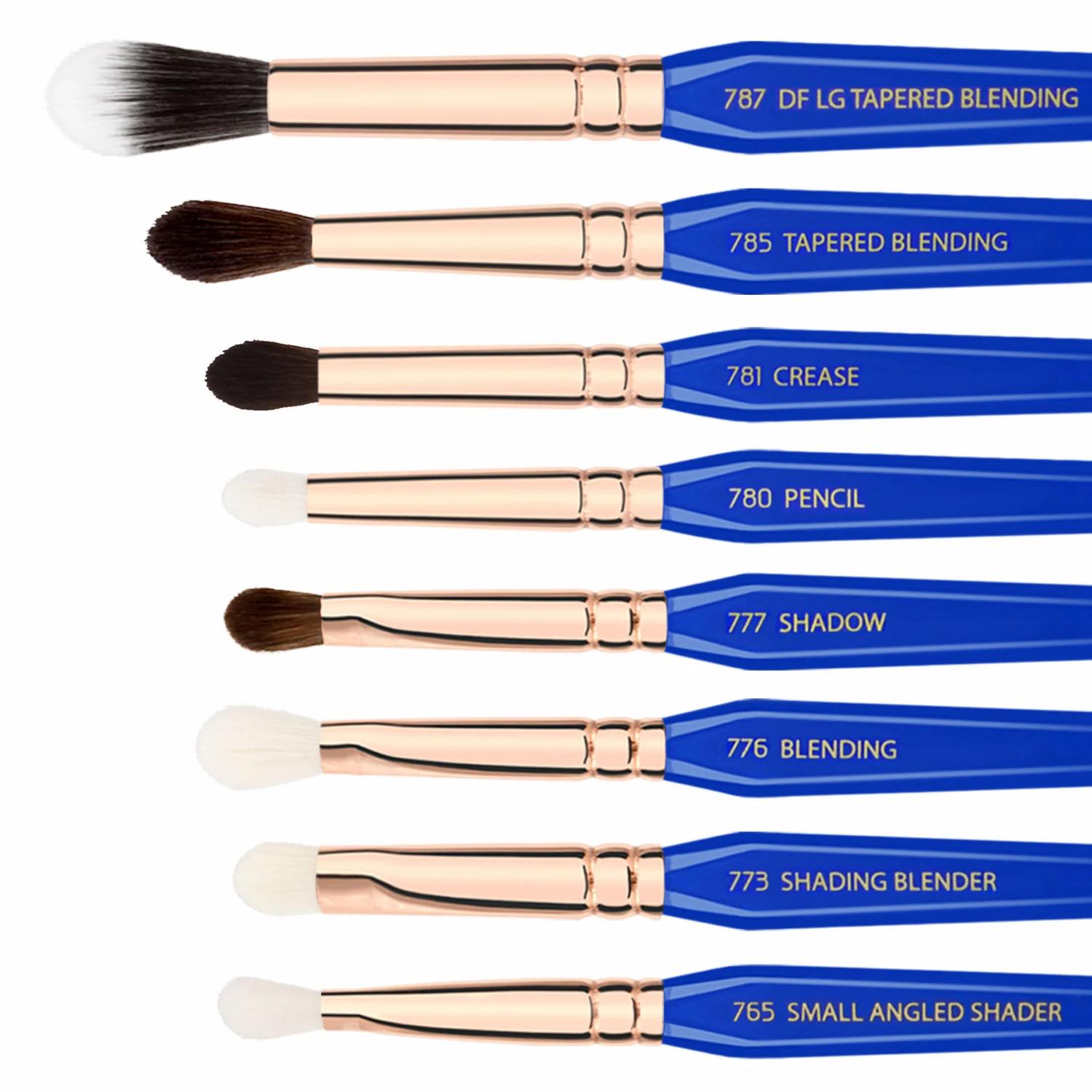 BDELLIUM TOOLS GOLDEN TRIANGLE EYES ONLY COMPLETE 15PC. BRUSH SET WITH POUCH