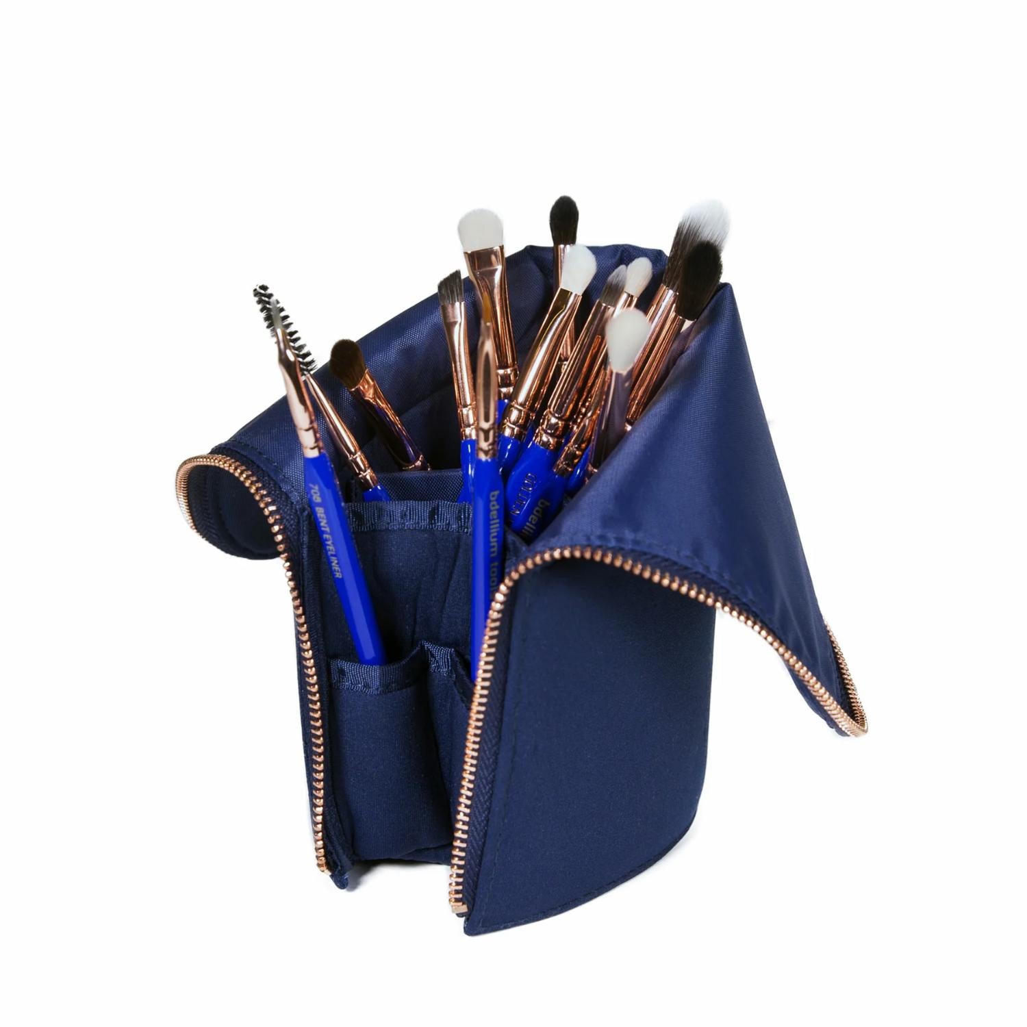 BDELLIUM TOOLS GOLDEN TRIANGLE EYES ONLY COMPLETE 15PC. BRUSH SET WITH POUCH