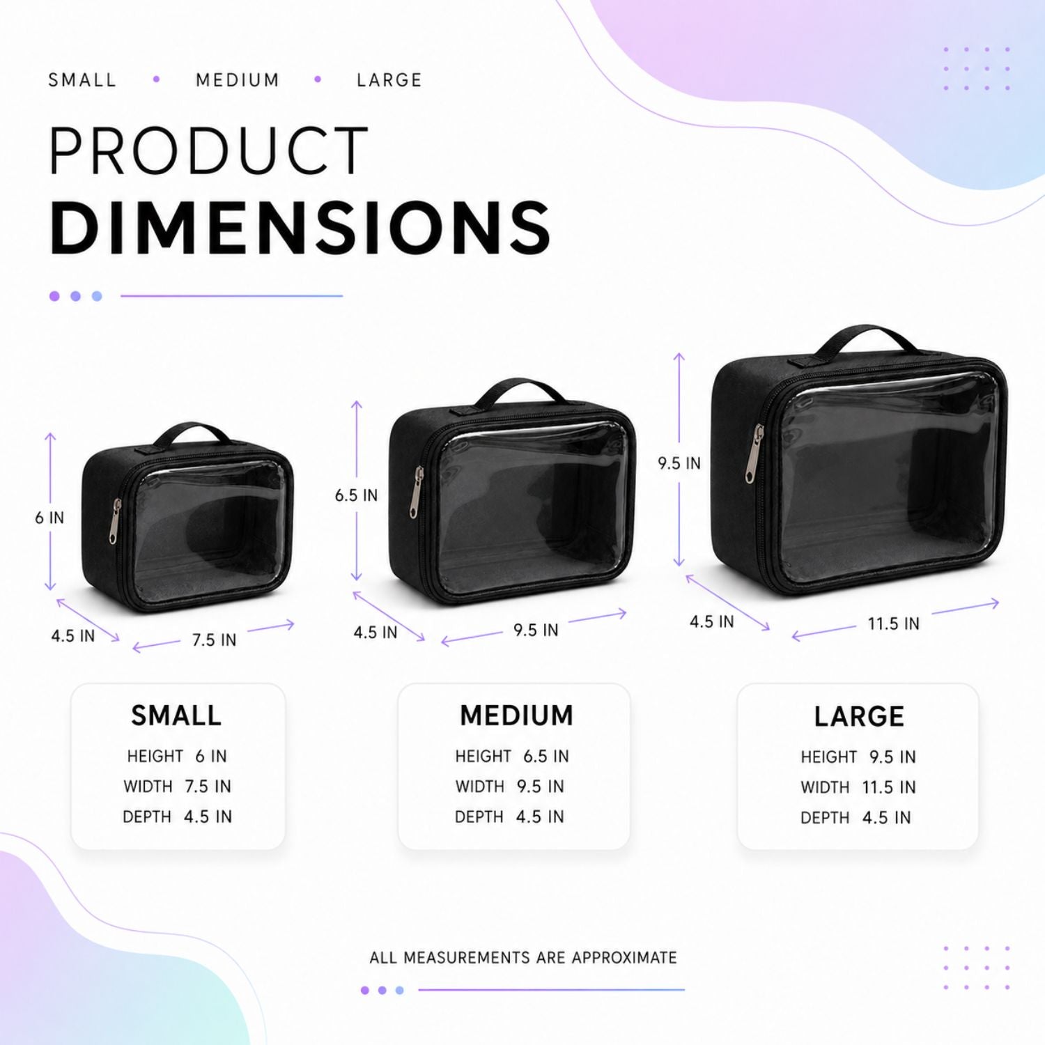 3 PCS POUCH SET BLACK-(PREMIUM)