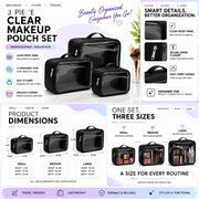 3 PCS POUCH SET BLACK-(PREMIUM)