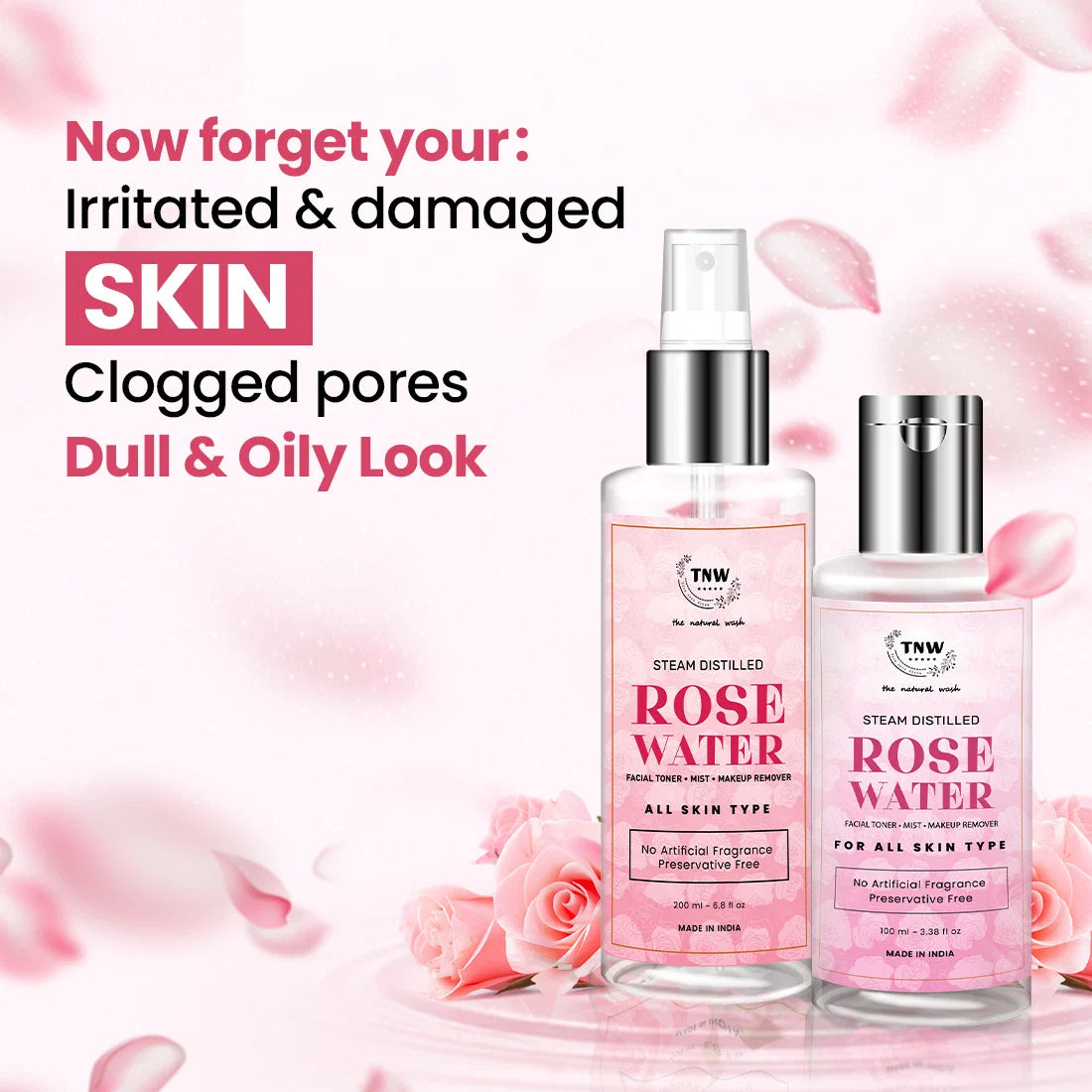 THE NATURAL WASH ROSE WATER 200ML
