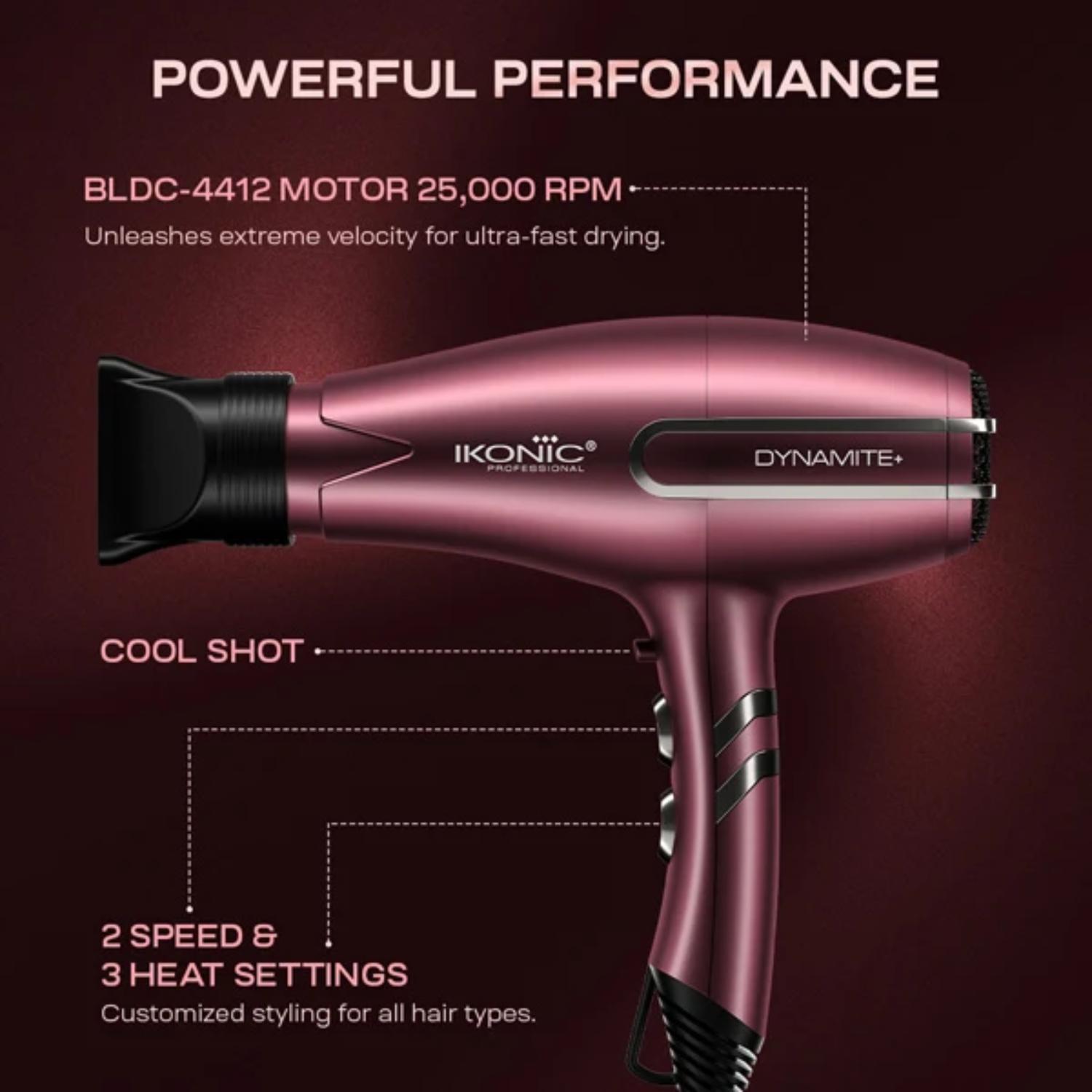 IKONIC PROFESSIONAL DYNAMITE+ SCARLETT LIMITED EDITION HAIR DRYER