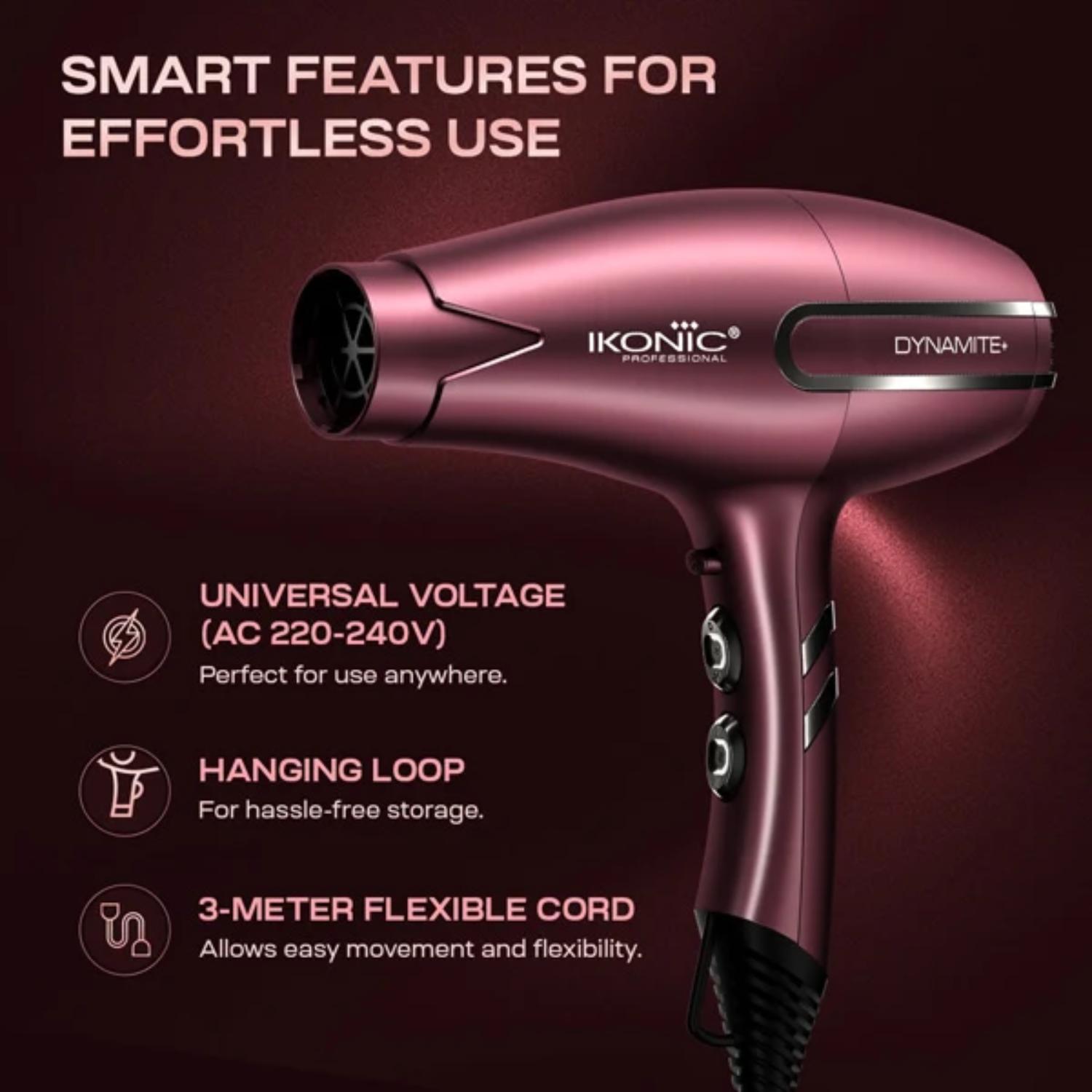 IKONIC PROFESSIONAL DYNAMITE+ SCARLETT LIMITED EDITION HAIR DRYER