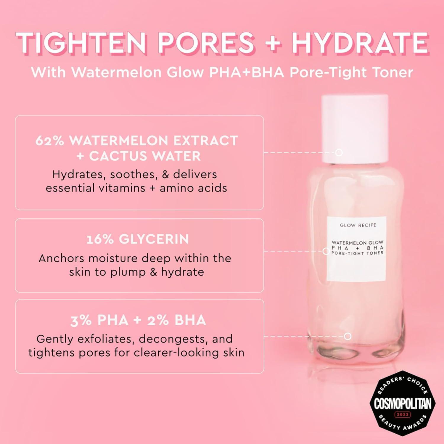 GLOW RECIPE GLASS SKIN ESSENTIALS TONER + SERUM DUO - 40ML + 40ML