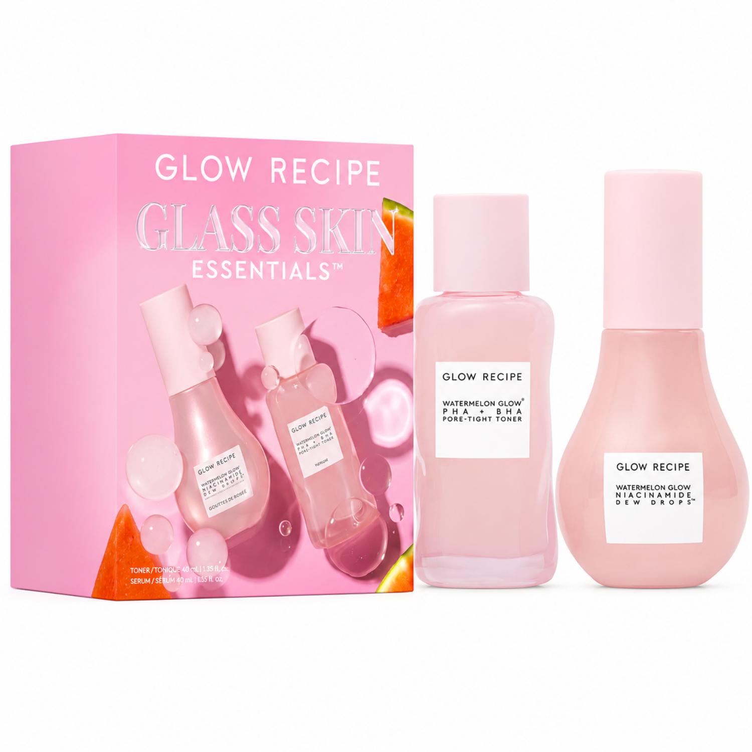 GLOW RECIPE GLASS SKIN ESSENTIALS TONER + SERUM DUO - 40ML + 40ML