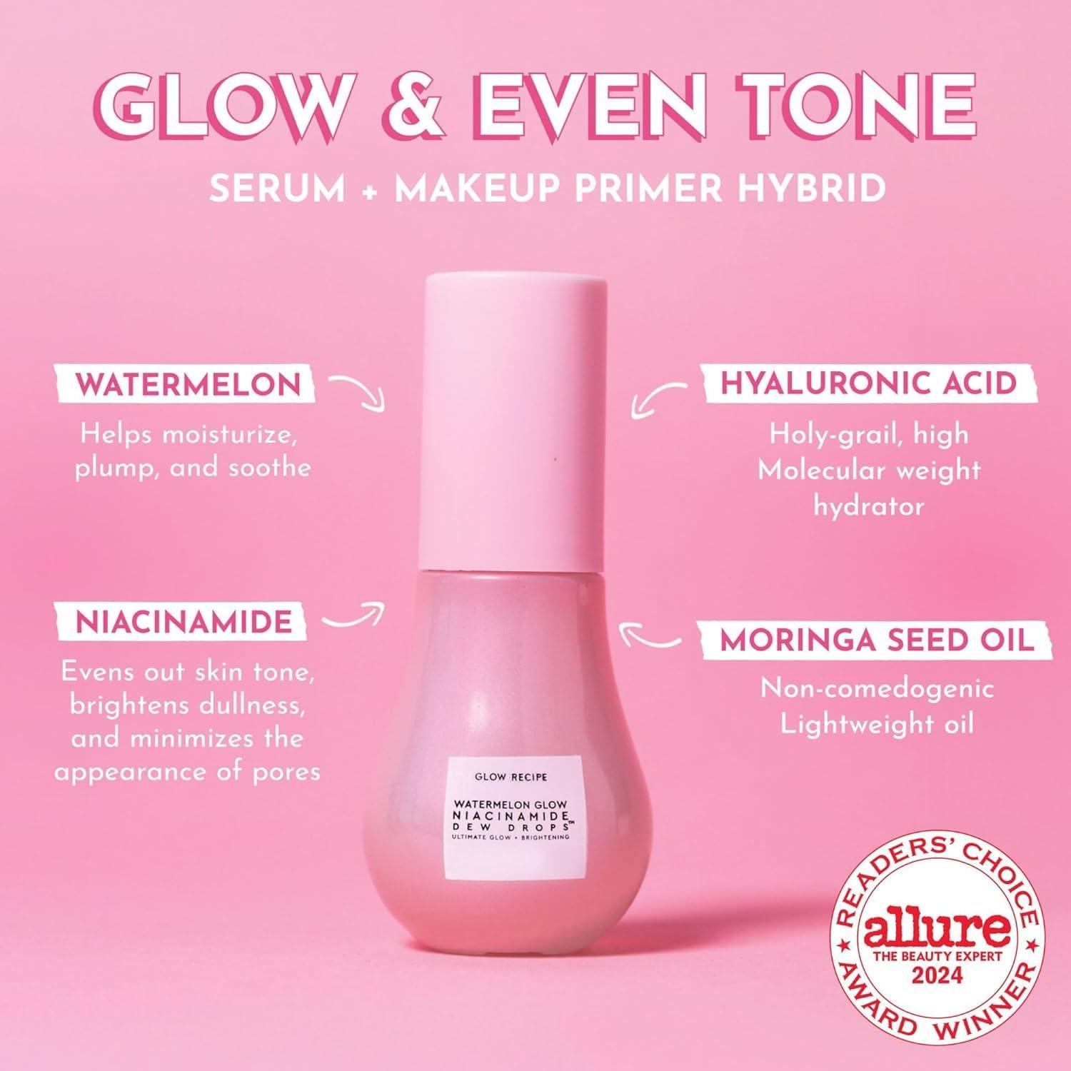 GLOW RECIPE GLASS SKIN ESSENTIALS TONER + SERUM DUO - 40ML + 40ML