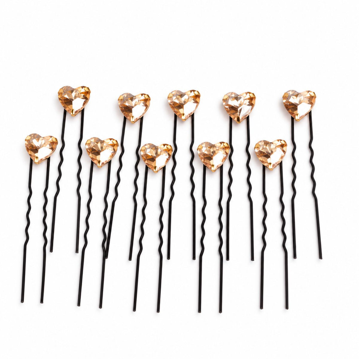 HAIR BLING SWEET HEART HAIR PIN 12PCS SET