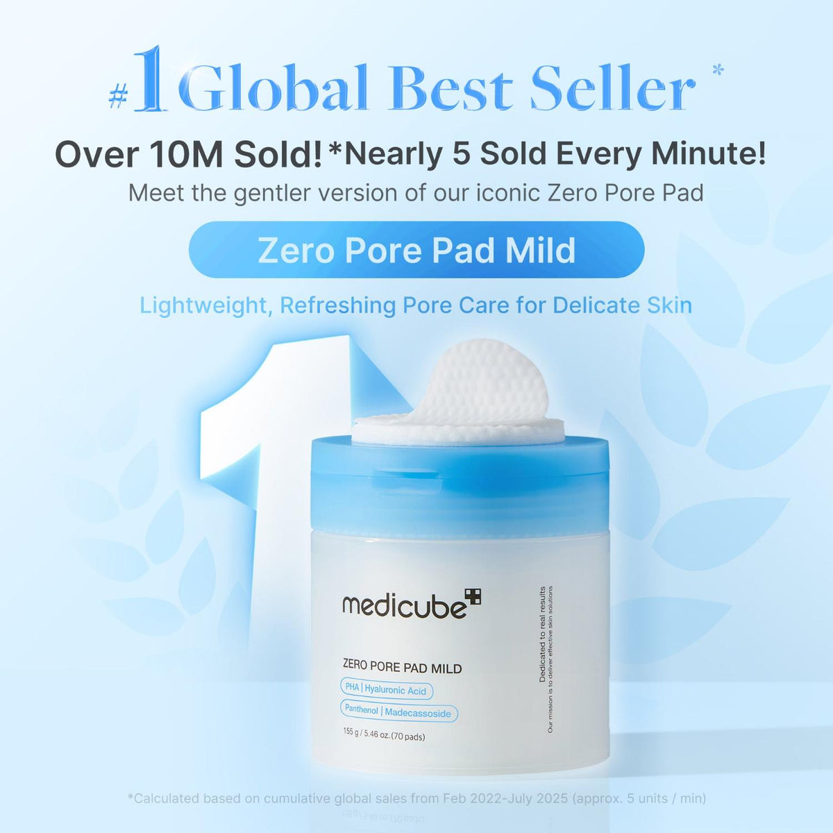 MEDICUBE ZERO PORE PAD MILD 155G-(70PADS)