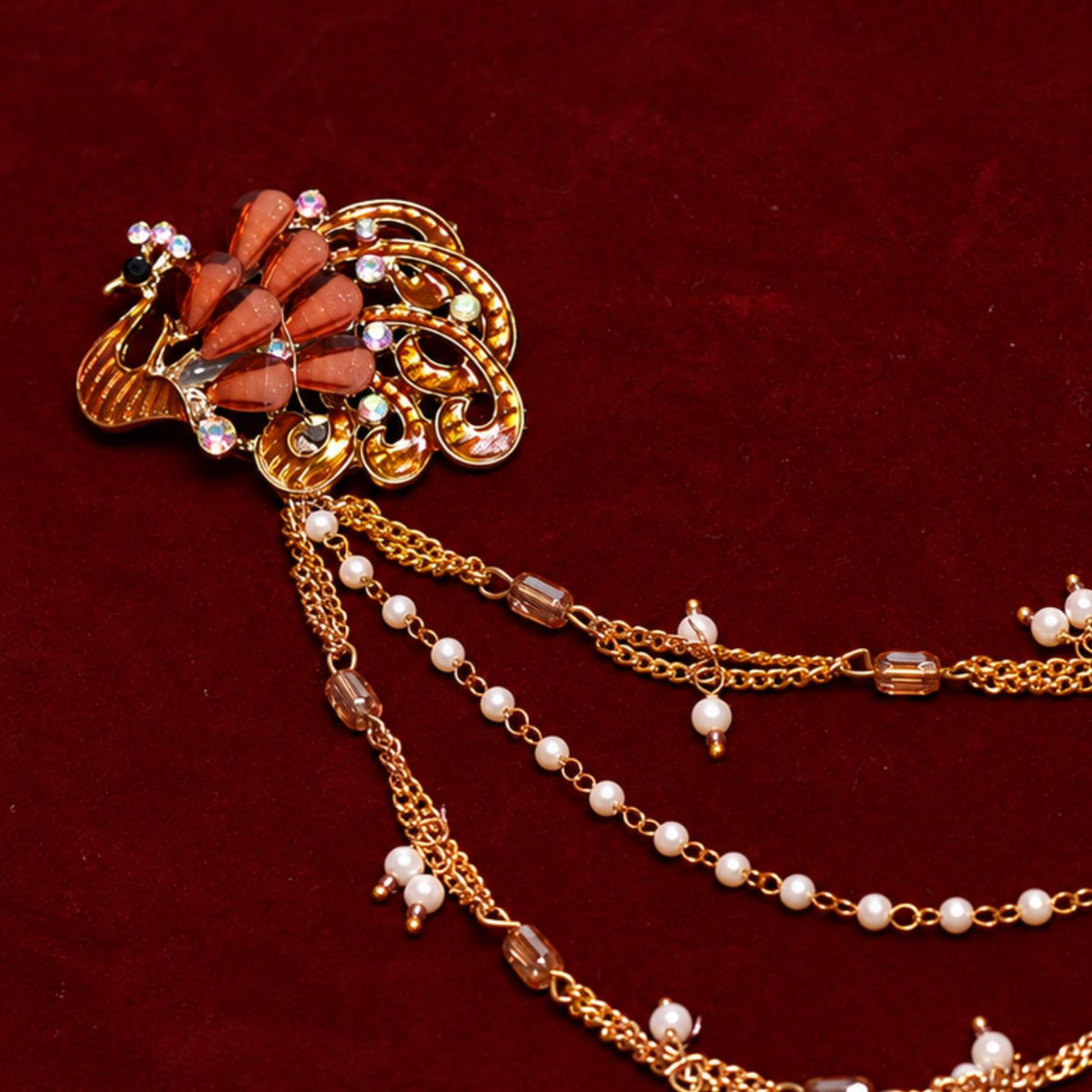 SE-573 PEACOCK PEARL TIARA