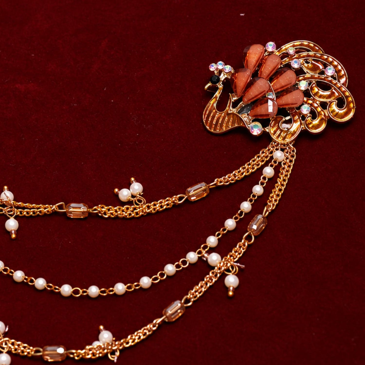 SE-573 PEACOCK PEARL TIARA