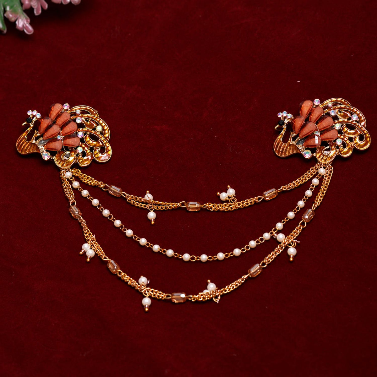 SE-573 PEACOCK PEARL TIARA
