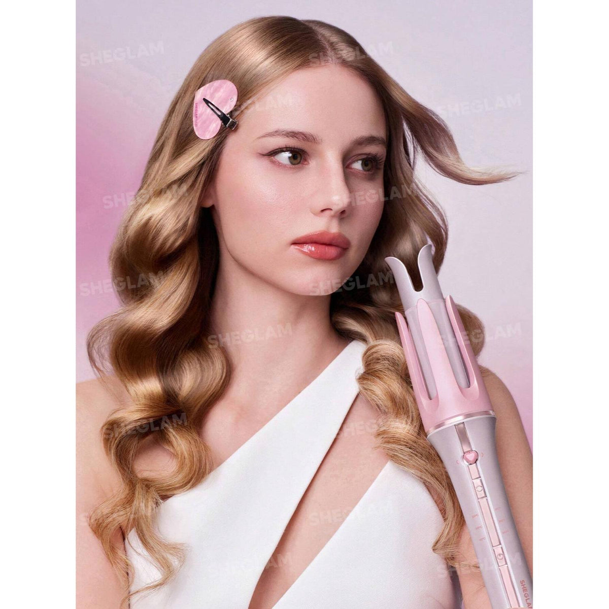 SHEGLAM CUPIDS CHARM ONE - TOUCH INSTANT CURLER 32MM - BABY PINK