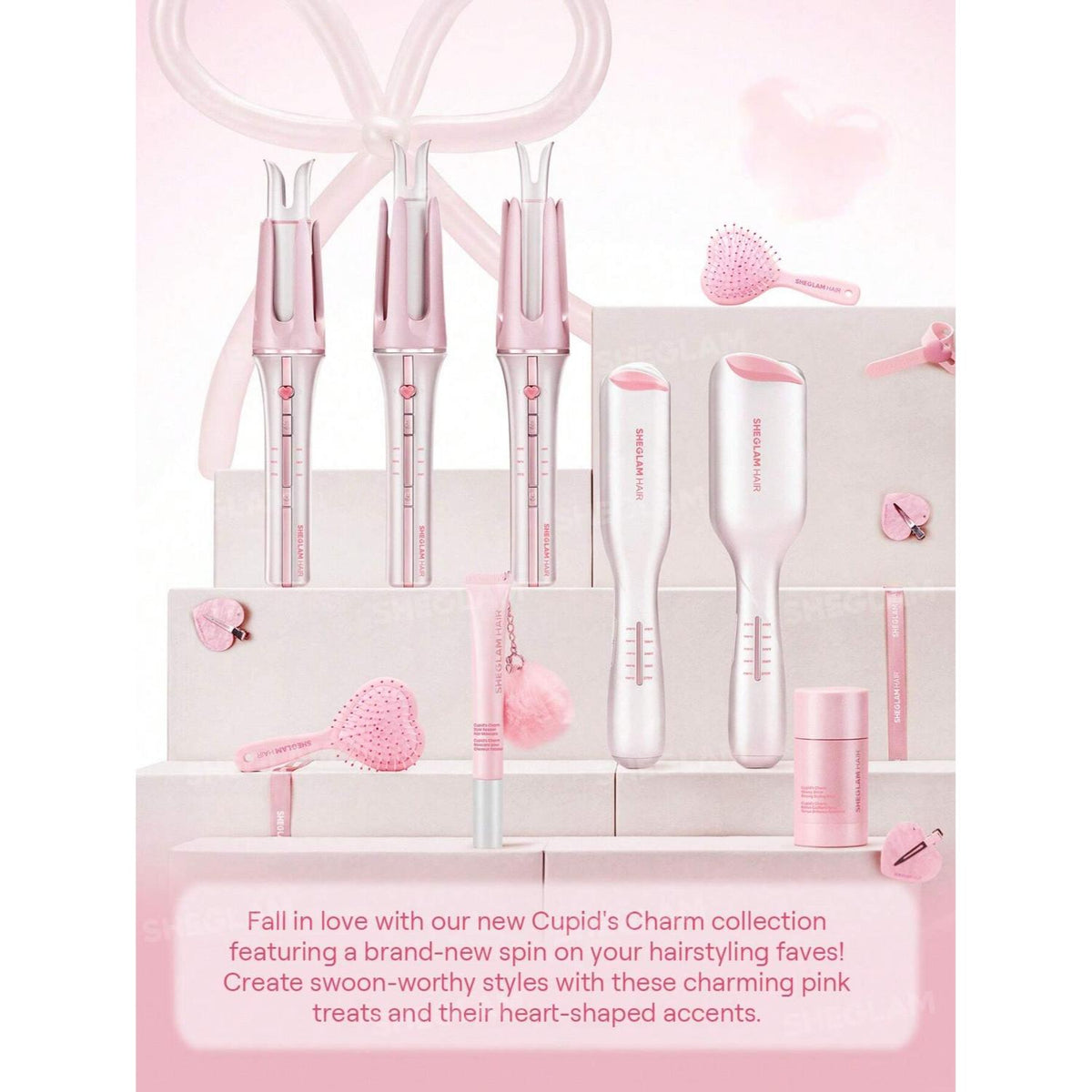 SHEGLAM CUPIDS CHARM ONE - TOUCH INSTANT CURLER 32MM - BABY PINK