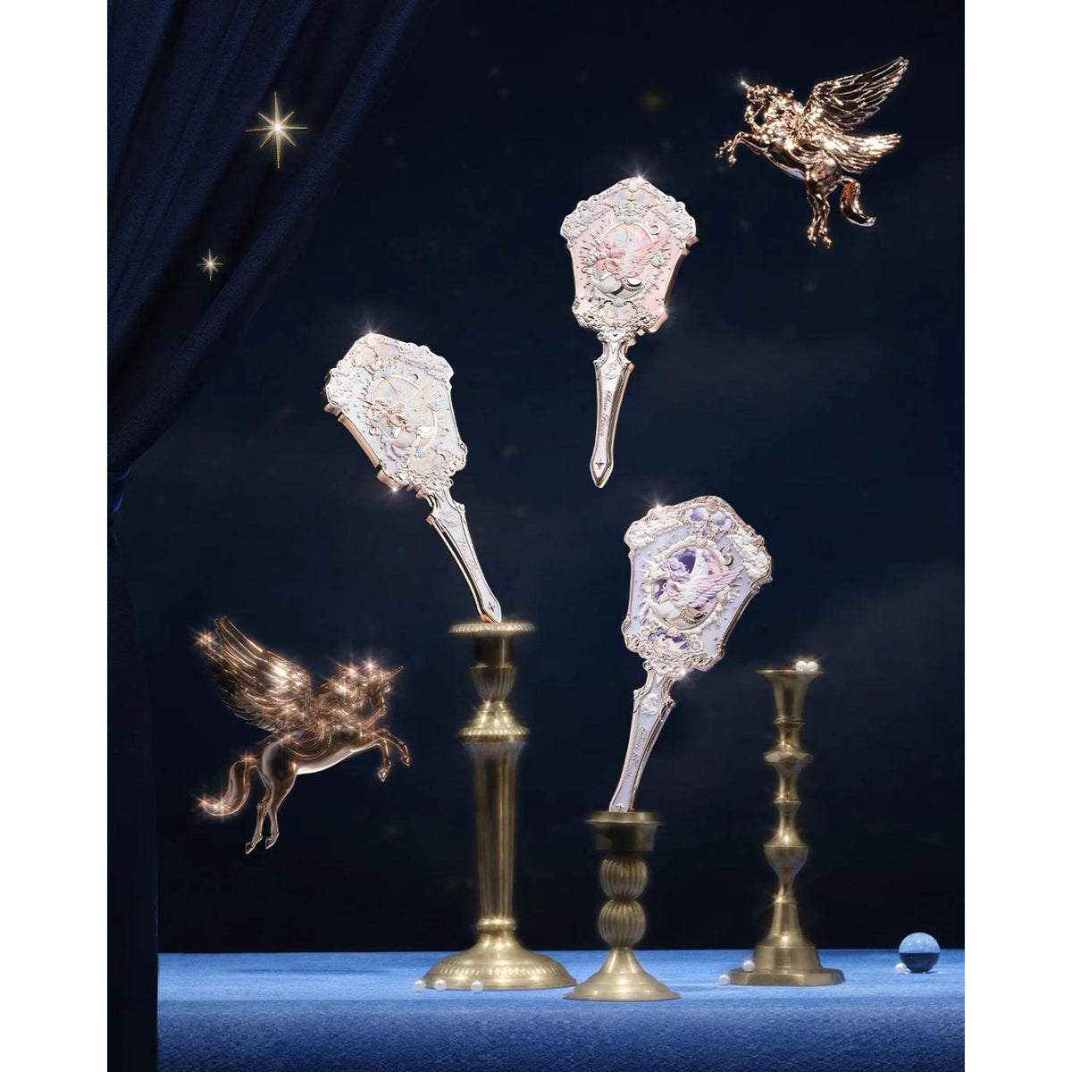 FLOWER KNOWS KNIGHT UNICORN COLLECTION HAND MIRROR -( MOONLIGHT LICA )