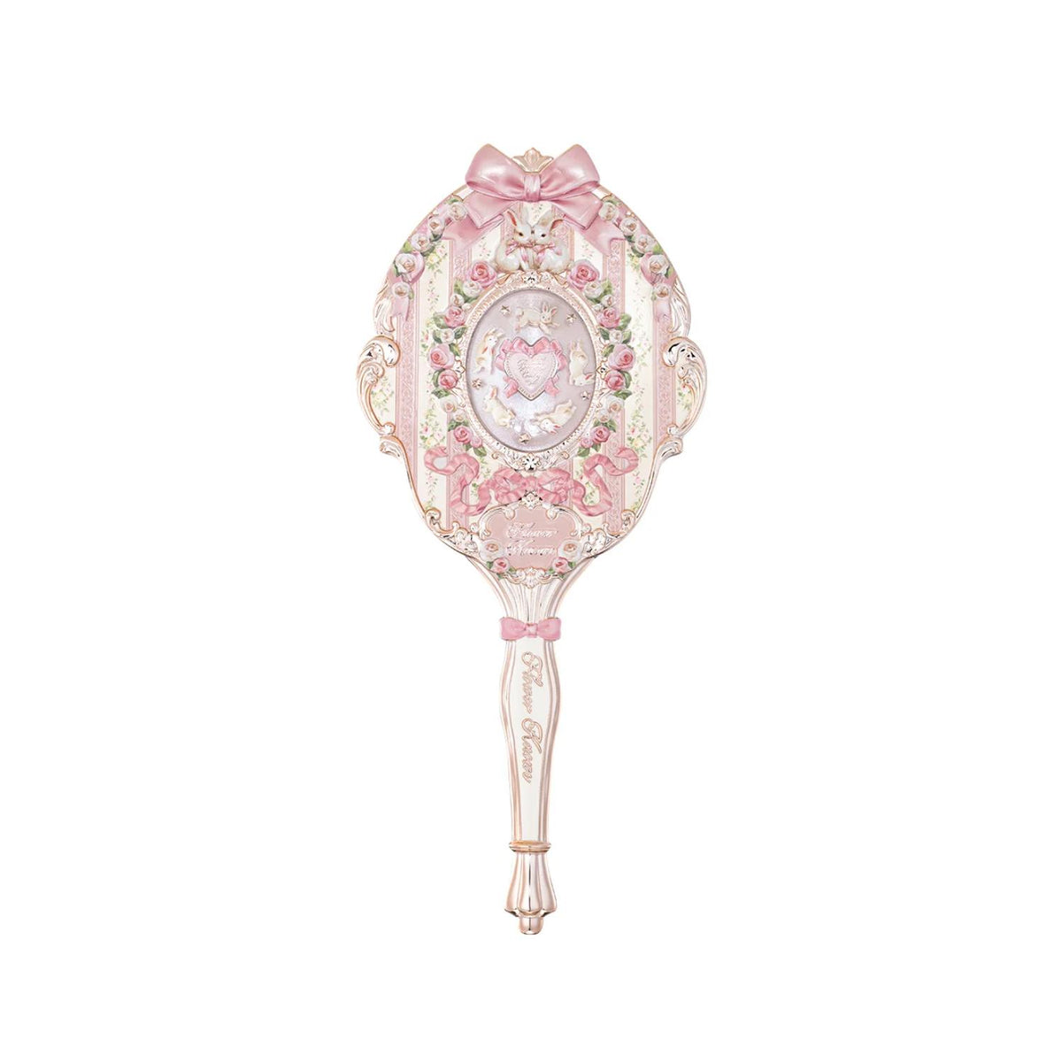 FLOWER KNOWS BUNNY GARDEN COLLECTION HAND MIRROR - ROSETTE PINK