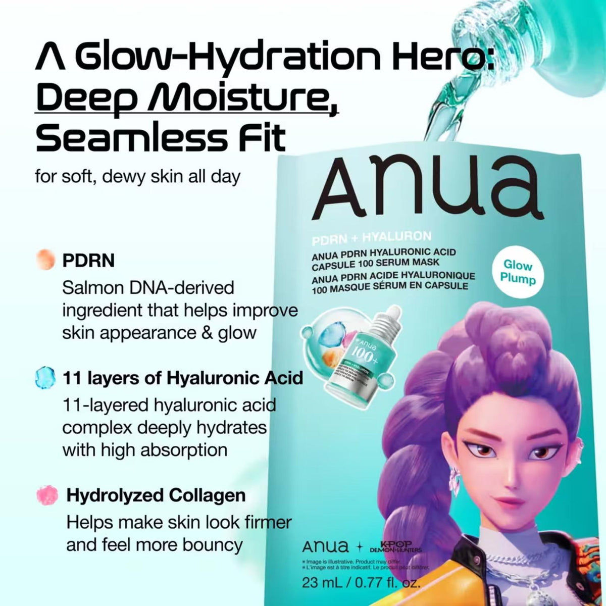 ANUA PDRN HYALURONIC ACID CAPSULE 100 SERUM MASK (23 ML)