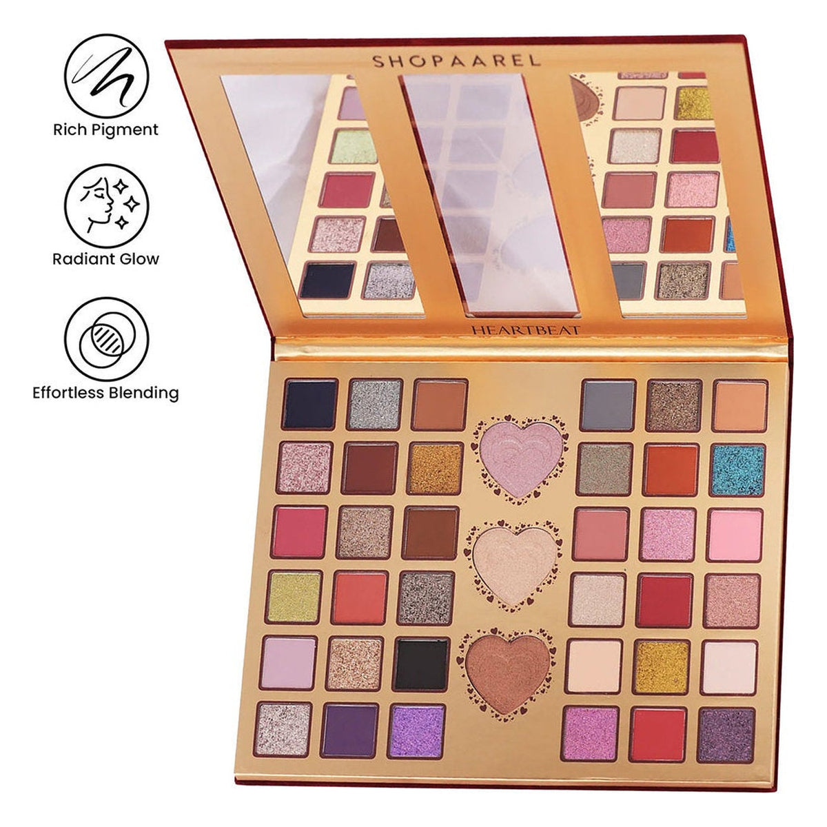 SHOPAAREL HEARTBEAT EYESHADOW HIGHLIGHTER PALETTE