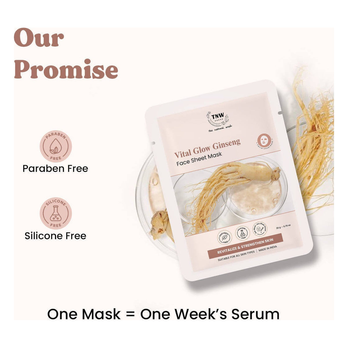THE NATURAL WASH VITAL GLOW GINSENG FACE SHEET MASK 20G