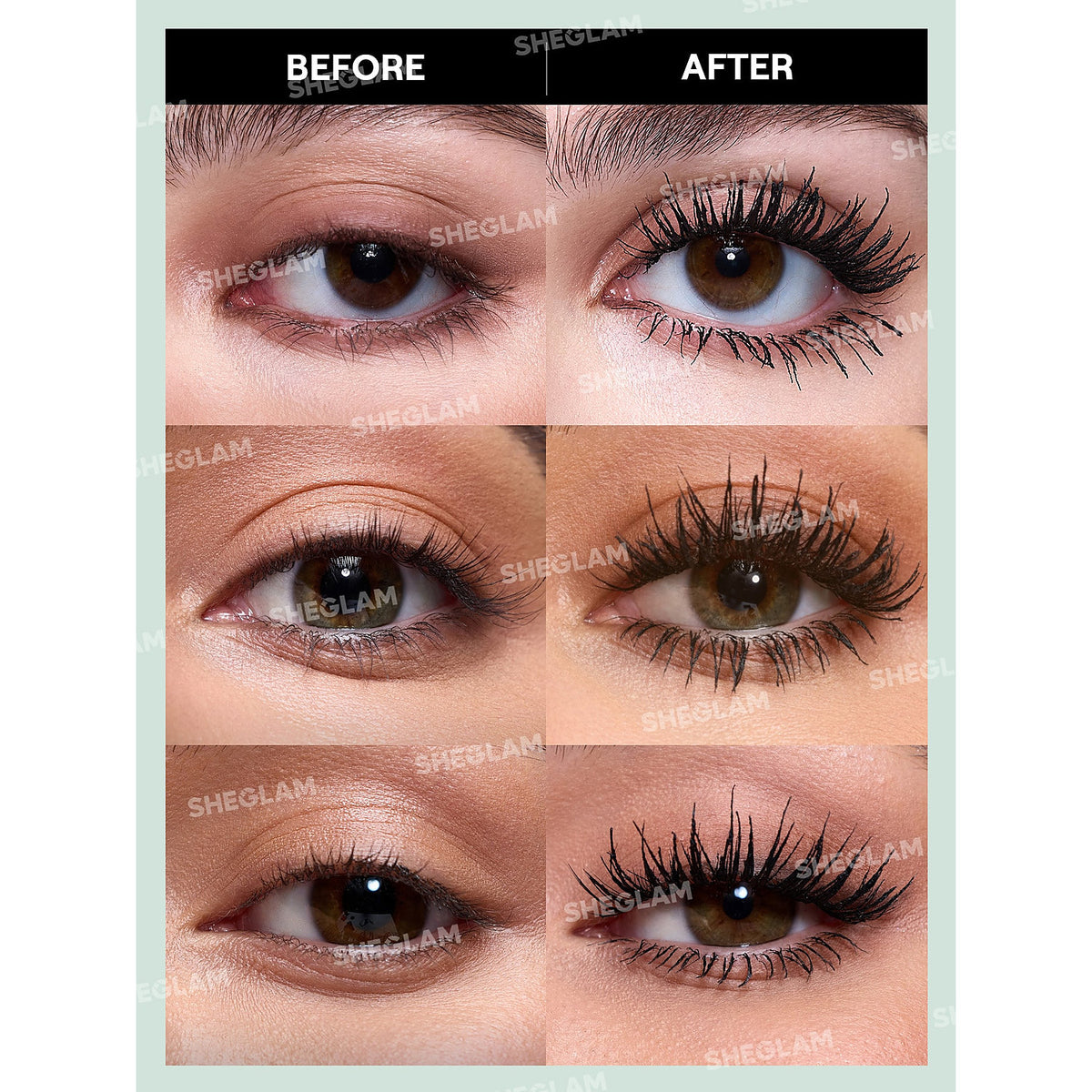 SHEGLAM ALL-IN-ONE VOLUME & LENGTH MASCARA 4G*2 - (WATERPROOF BLACK)