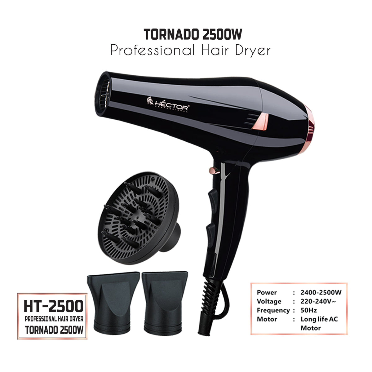 HECTOR HAIR DRYER TORNADO HT 2500W