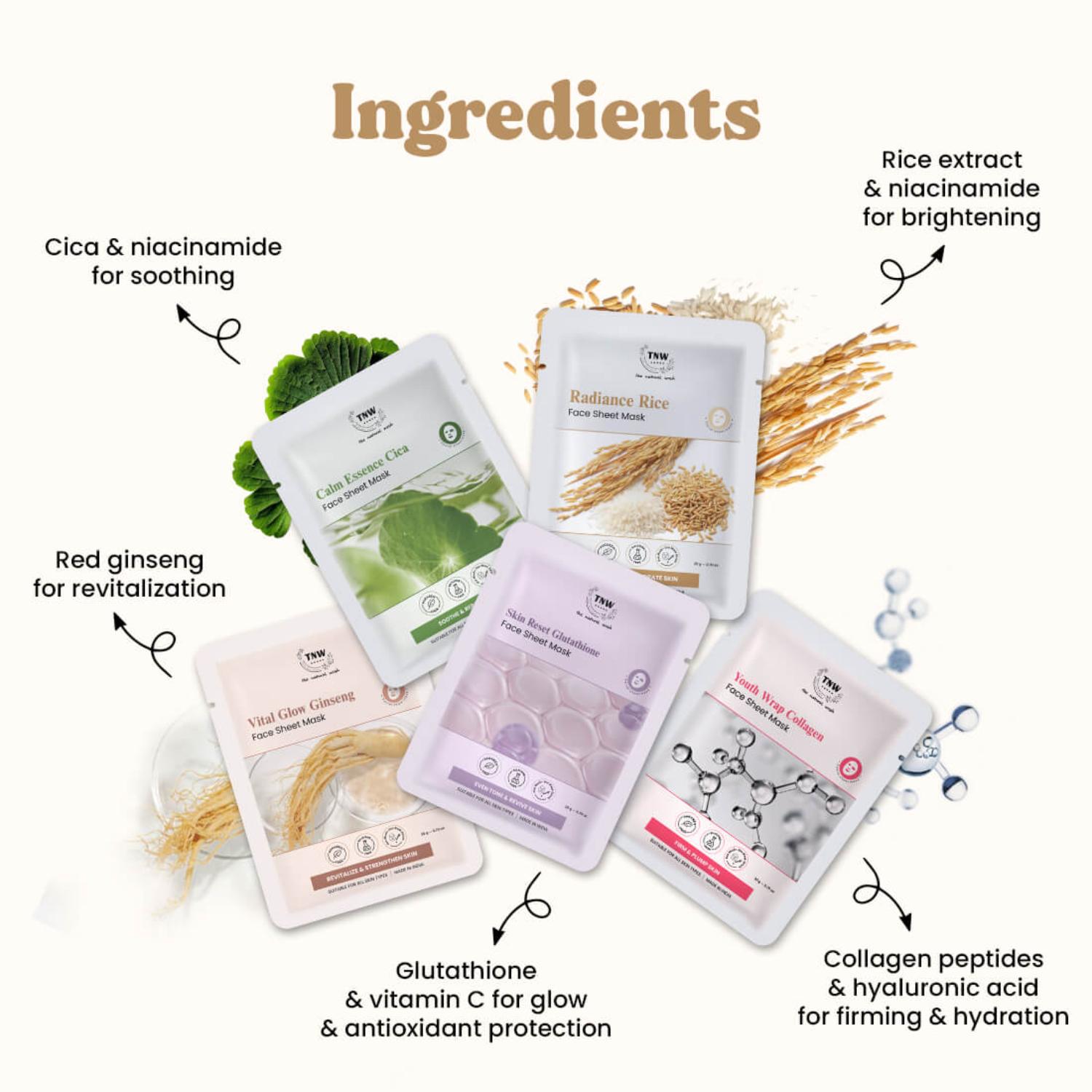 THE NATURAL WASH RADIANCE RICE FACE SHEET MASK 20G