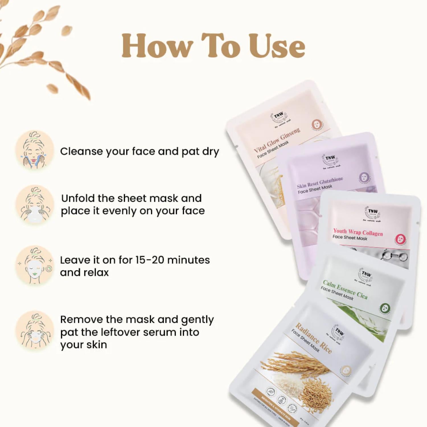 THE NATURAL WASH RADIANCE RICE FACE SHEET MASK 20G