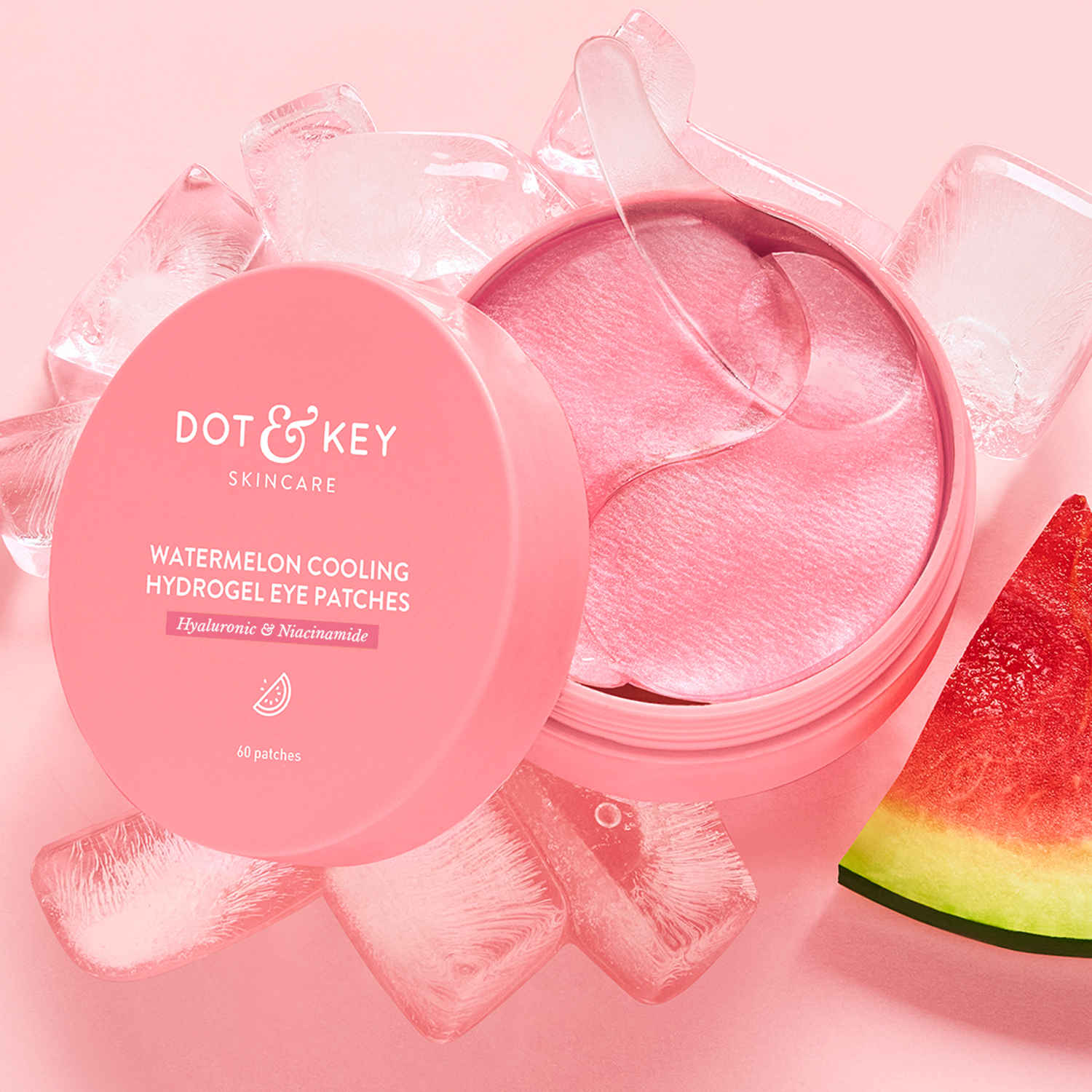 DOT & KEY WATERMELON COOLING HYDROGEL 60 EYE PATCHES WITH HYLURONIC & NIACINAMIDE