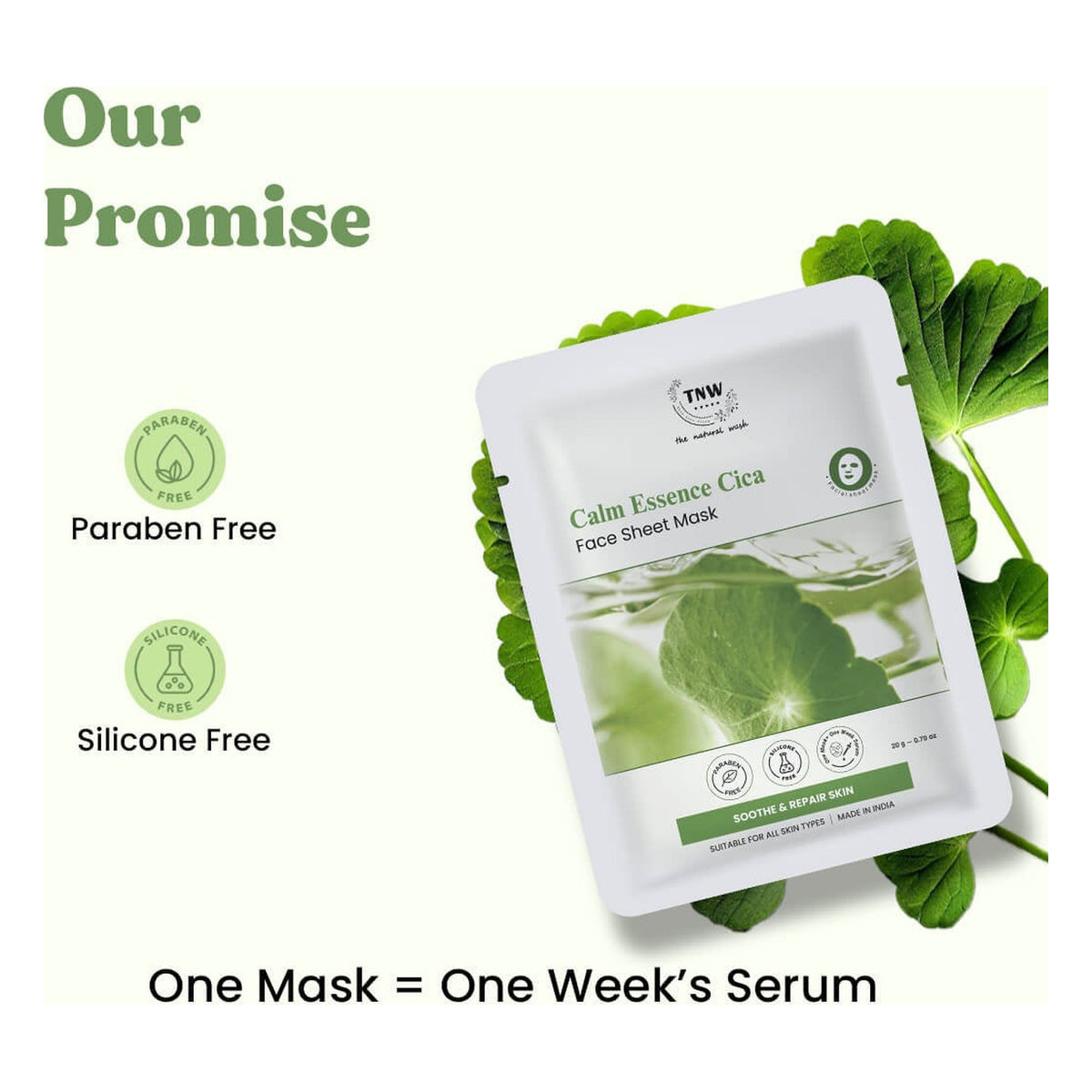 THE NATURAL WASH CALM ESSENSE CICA FACE SHEET MASK 20G