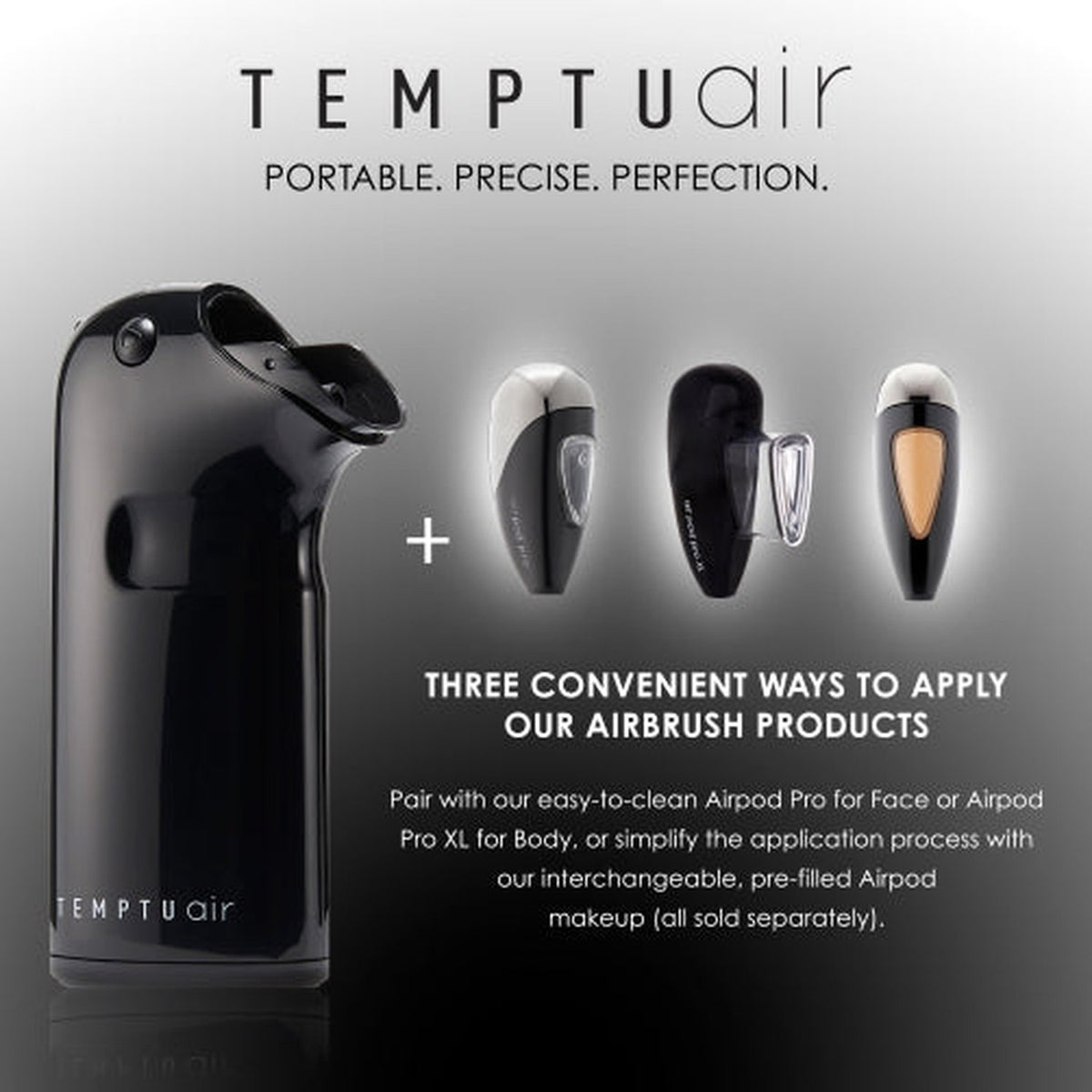 TEMPTU AIR WIRELESS FULL KIT WITH 12 COLOR PACK,100ML CLEANSER & POD